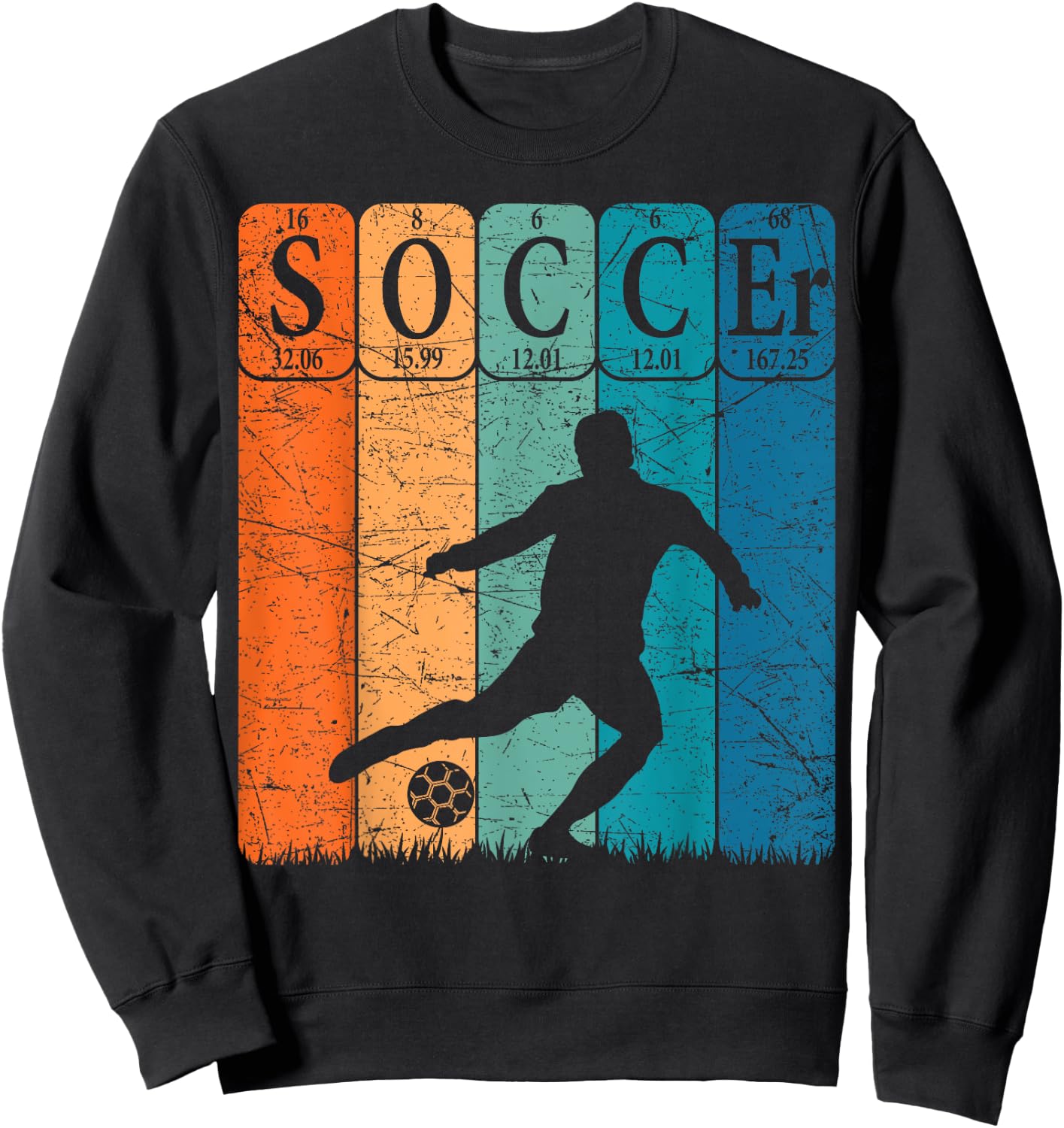 Soccer Periodic Table Elements Soccer Player Nerd Vintage Sweatshirt - Sweatshirt | Black