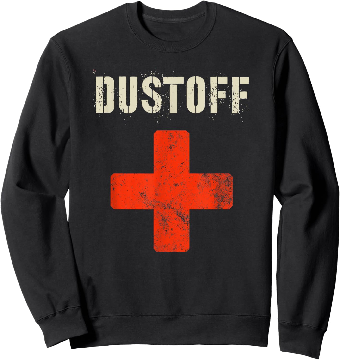 Vintage DUSTOFF Cross Medevac Rescue Armed Forces Military Sweatshirt - Sweatshirt | Black
