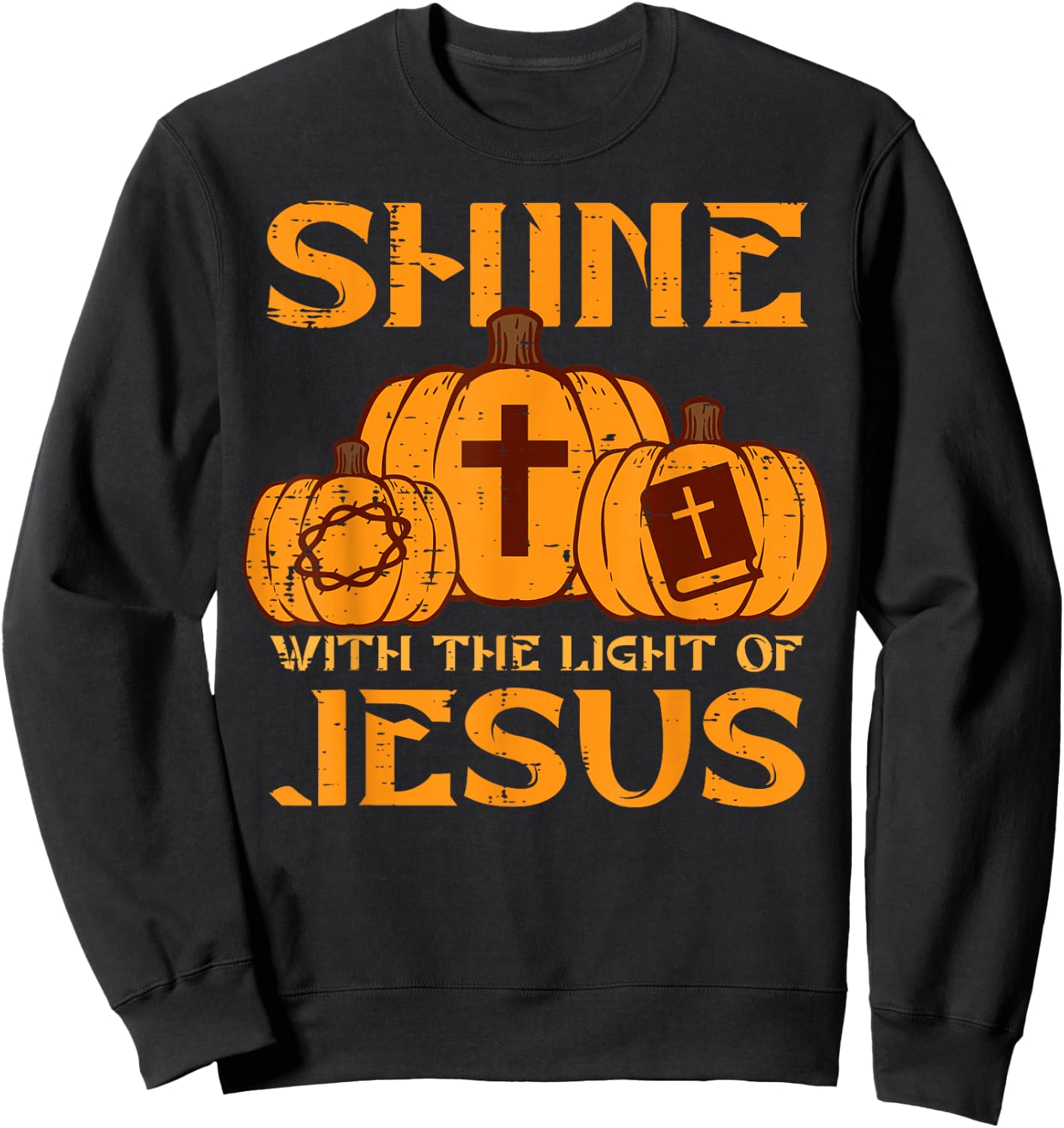 Halloween Shine With Light Jesus Christian Men Women Kids Sweatshirt - Sweatshirt | Black