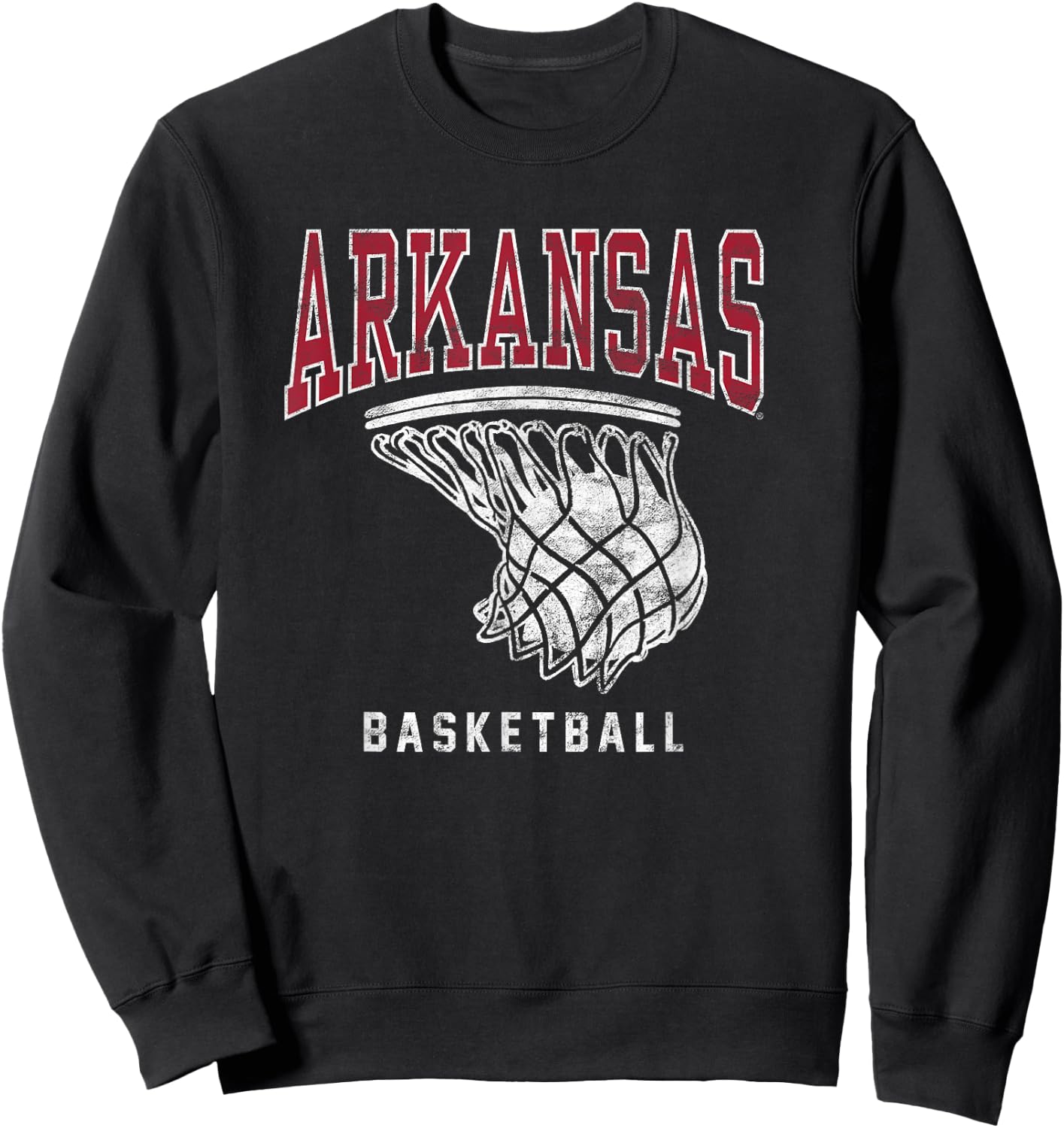 Campus Lab University of Arkansas Razorbacks Basketball Hoop , Small, Red Sweatshirt - Sweatshirt | Black