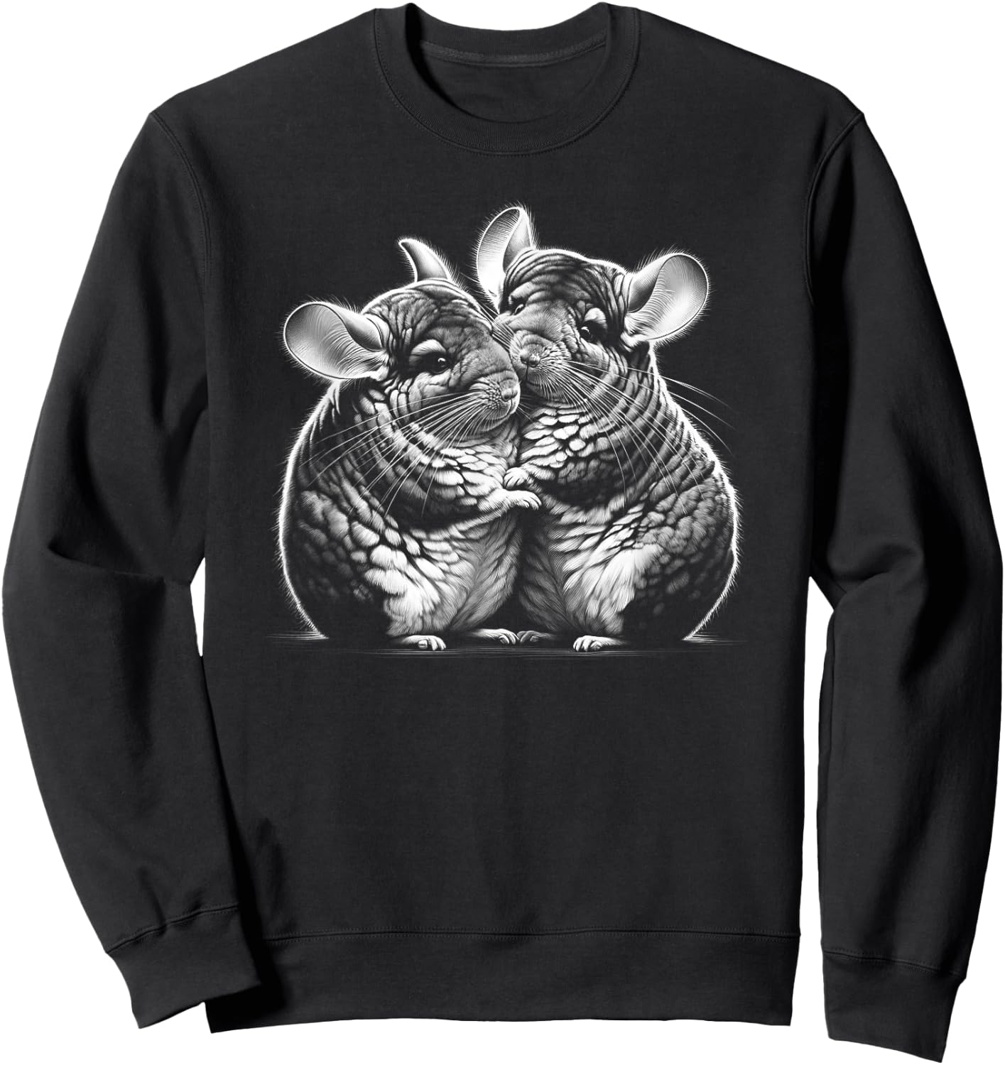 Two cute chinchillas cuddling as a symbol of love Sweatshirt - Sweatshirt | Black