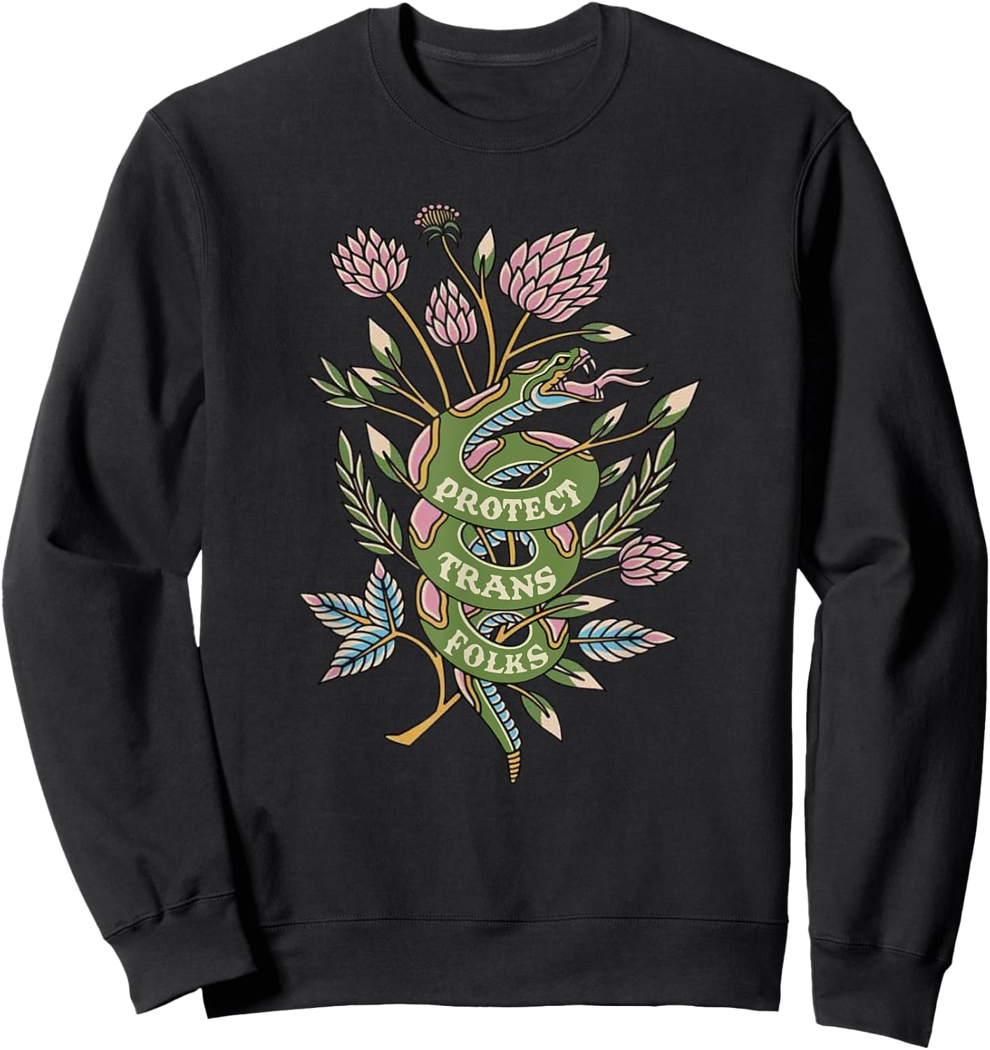 Protect Trans Folks, Protect Trans Rights Sweatshirt - Sweatshirt | Black