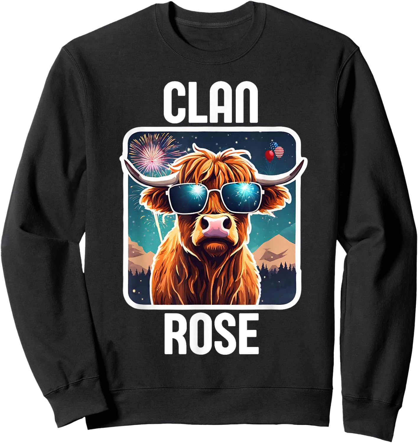Rose Clan 4th July Scottish Family Name USA Party Sweatshirt - Sweatshirt | Black