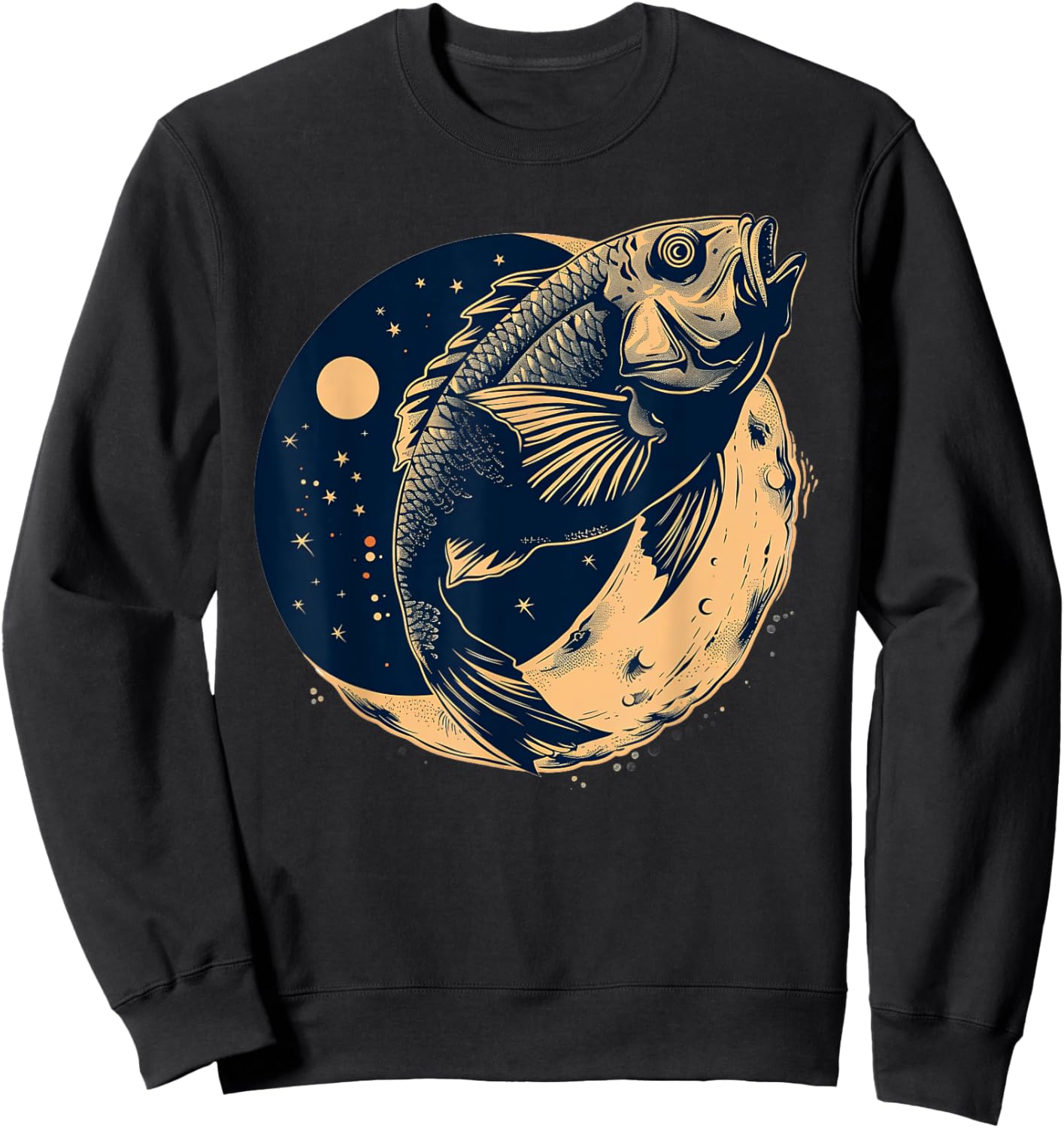Oscar Fish On The Moon Sweatshirt - Sweatshirt | Black