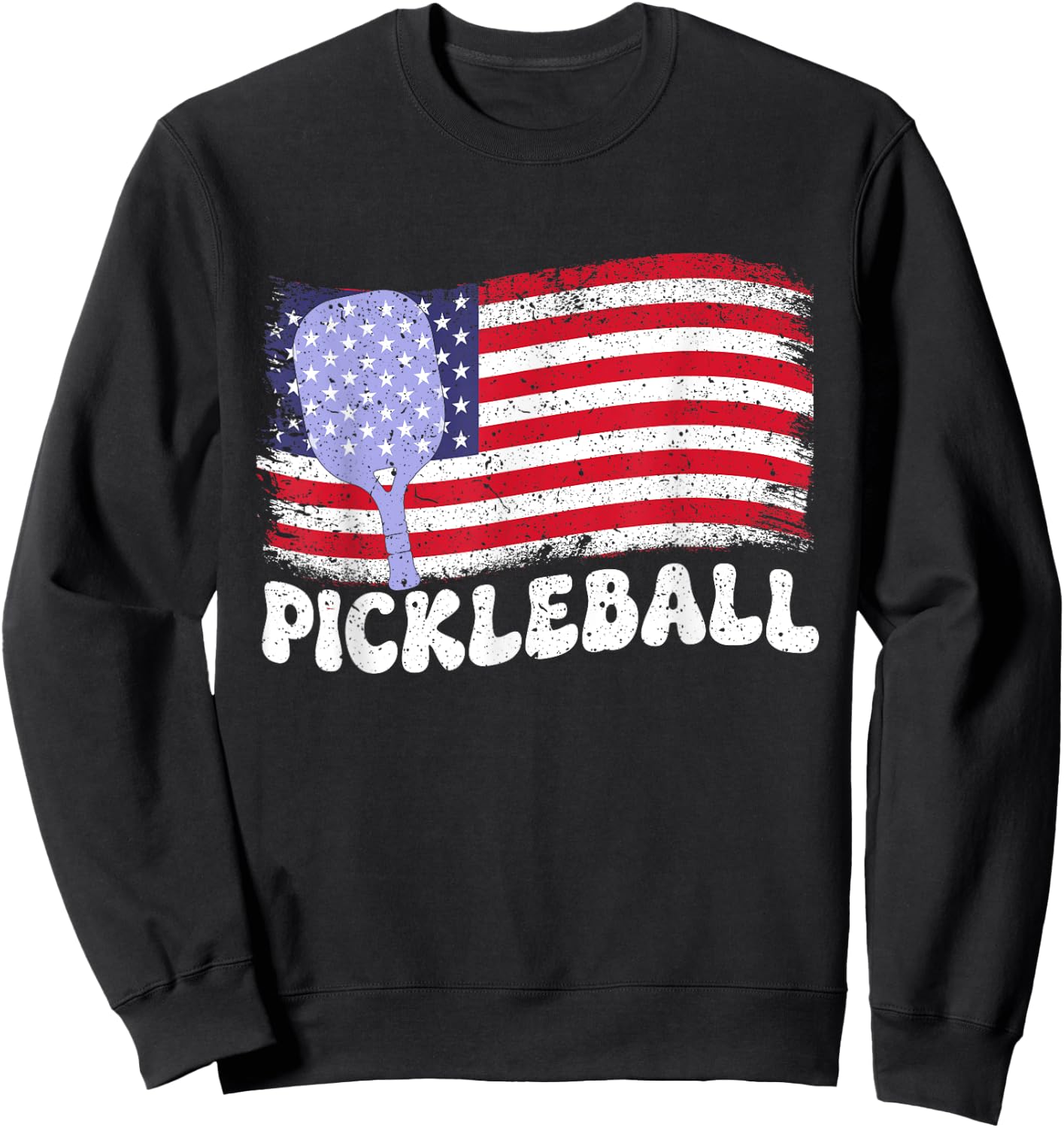 Patriotic American Pickleball USA Flag 4th Of July Men Sweatshirt - Sweatshirt | Black