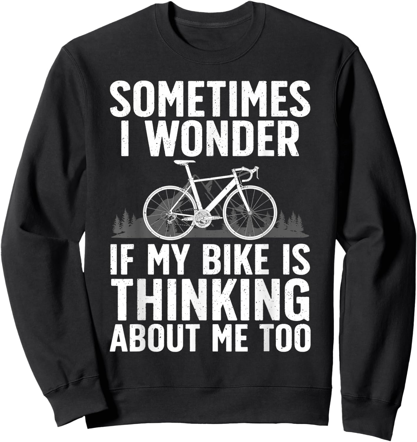 Funny Cycling Art Women Kids Bike Rider Track Racing Sweatshirt - Sweatshirt | Black