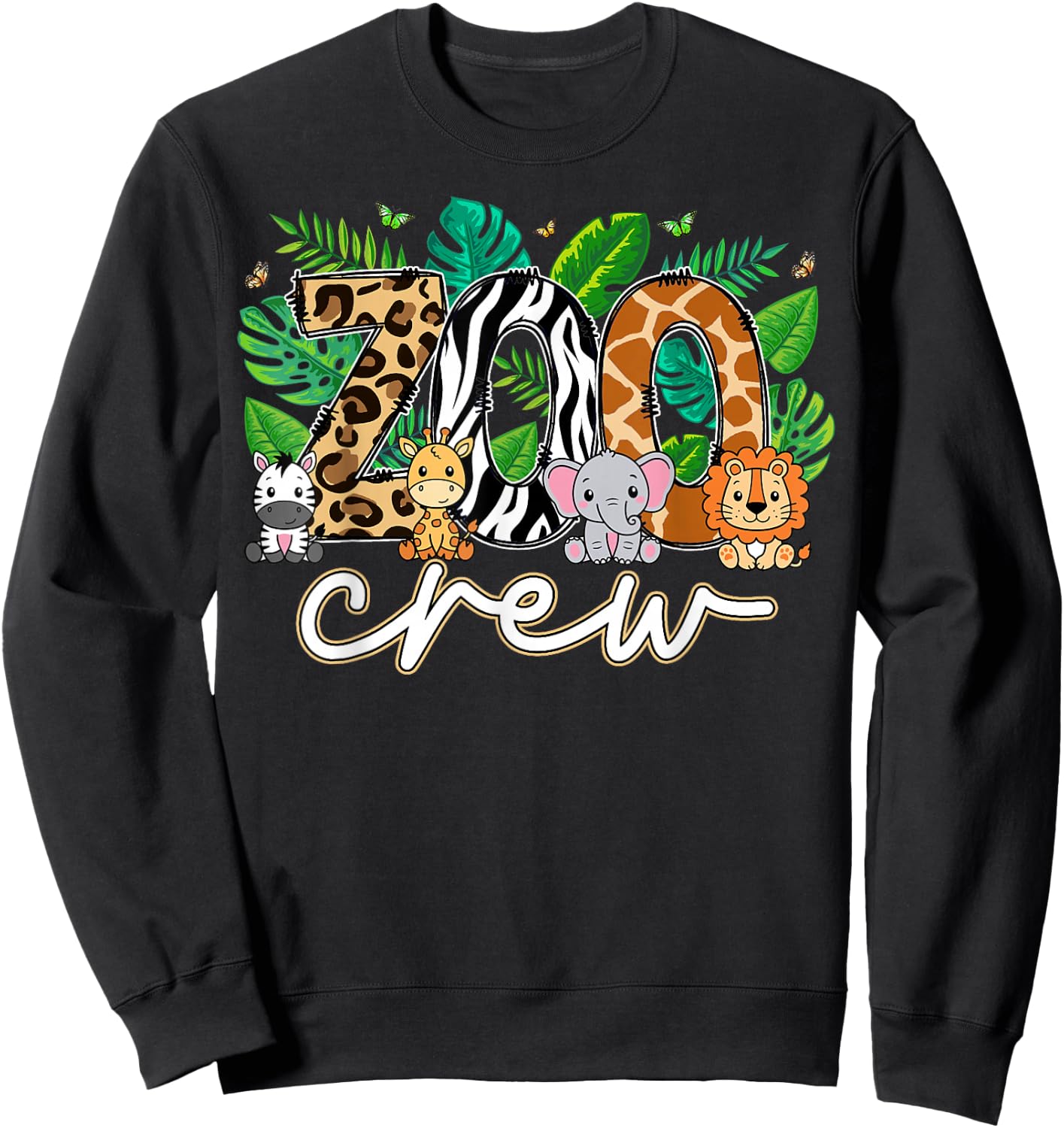 Zoo Crew Wildlife Animal Zoologist Safari Jungle Animals Sweatshirt - Sweatshirt | Black