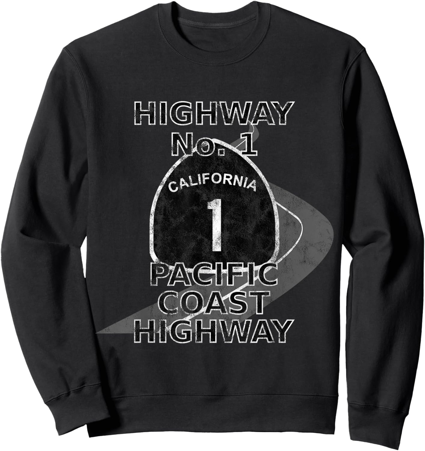 Highway No. 1 - Pacific - Coast Sweatshirt - Sweatshirt | Black
