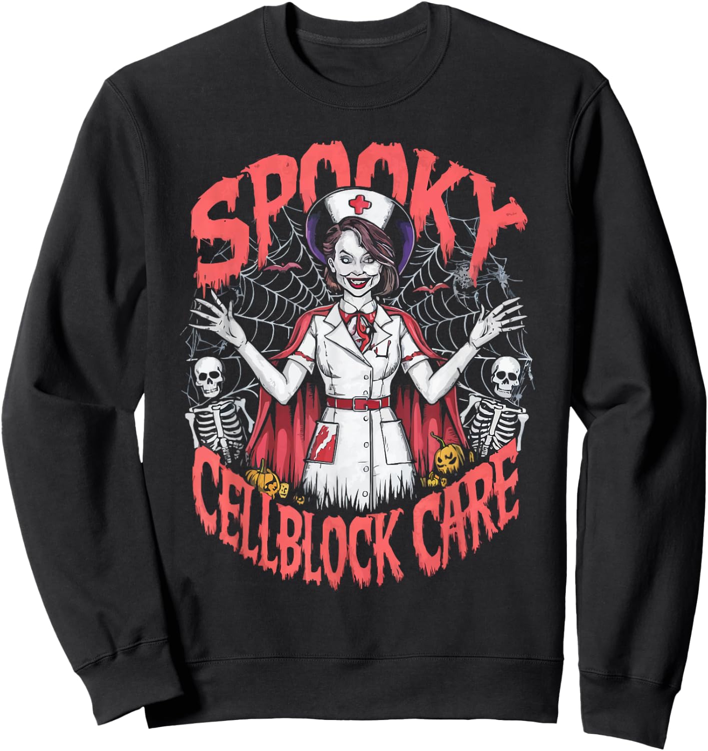 Correctional Nurse Halloween Spooky Nursing Trick Or Treat Sweatshirt - Sweatshirt | Black