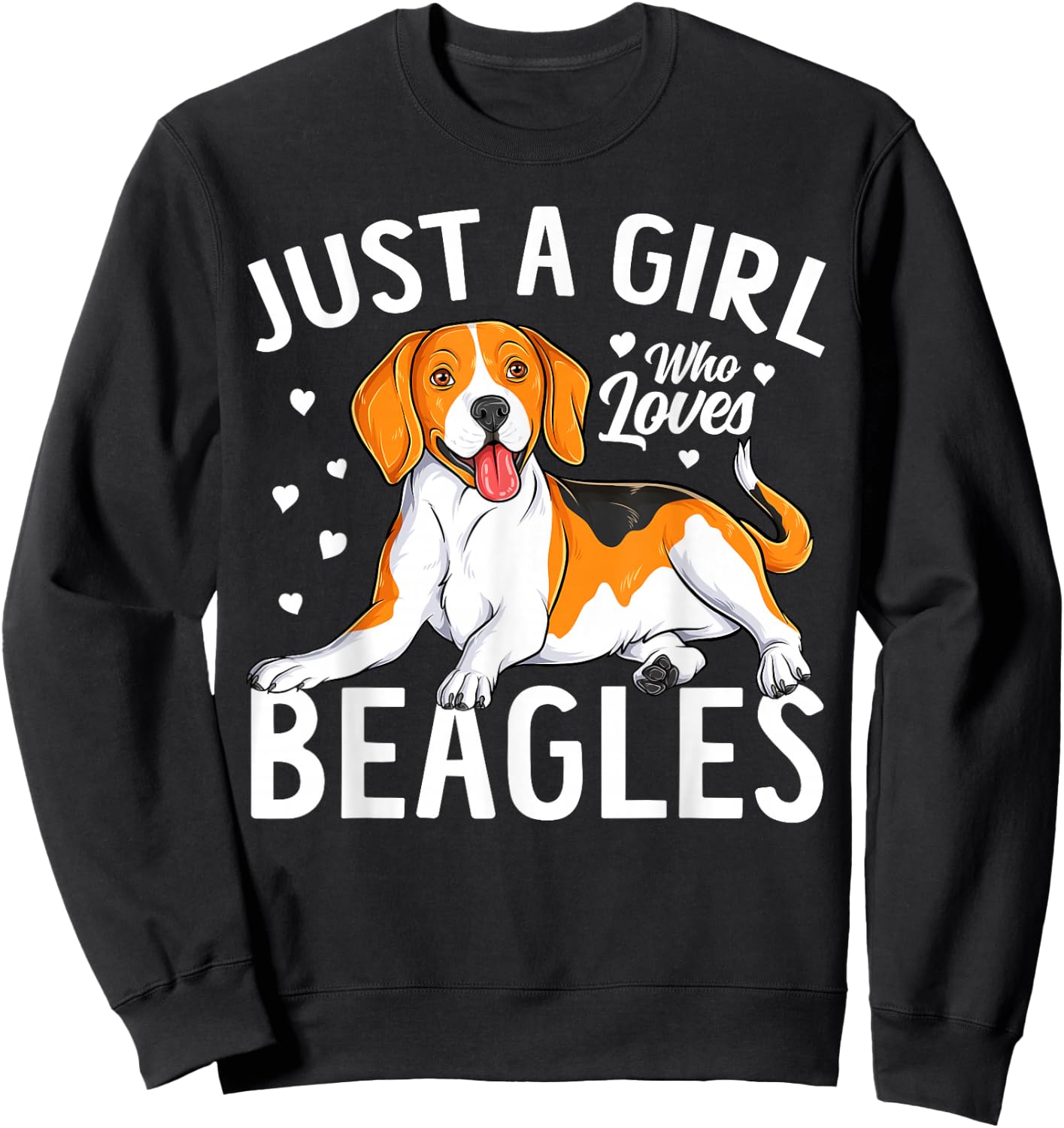 Just a Girl Who Loves Beagles Cute Beagle Dog Women Girls Sweatshirt - Sweatshirt | Black