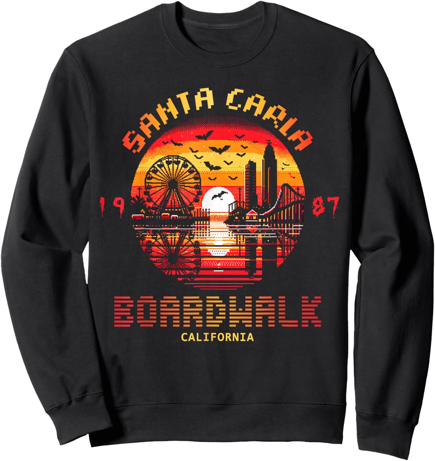 Graphic Santa Vintage Movie Carla Funny Apparel Boardwalk Sweatshirt - Sweatshirt | Black