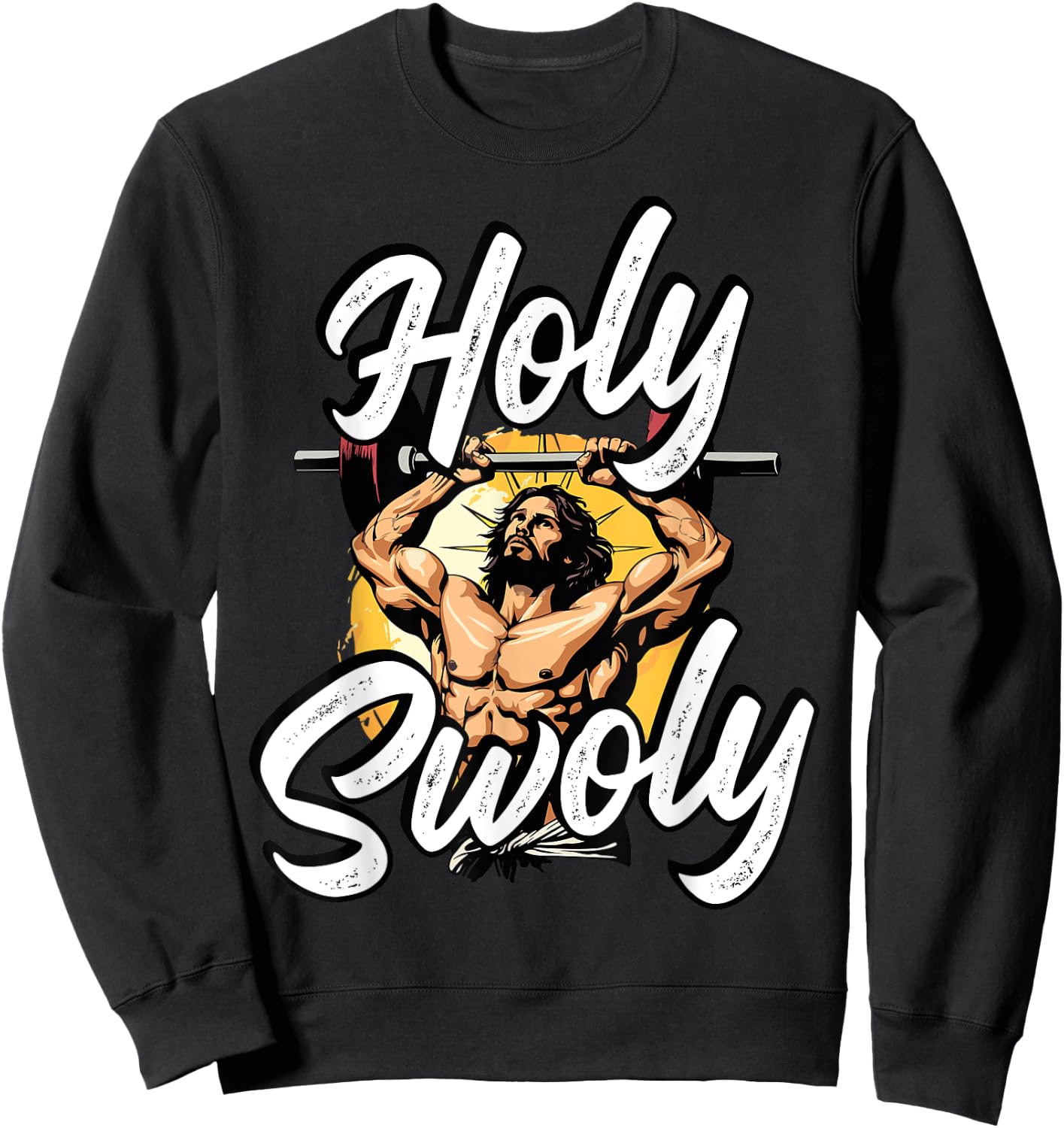 Gym Workout Exercise Christian Religious Jesus Christ Sweatshirt - Sweatshirt | Black