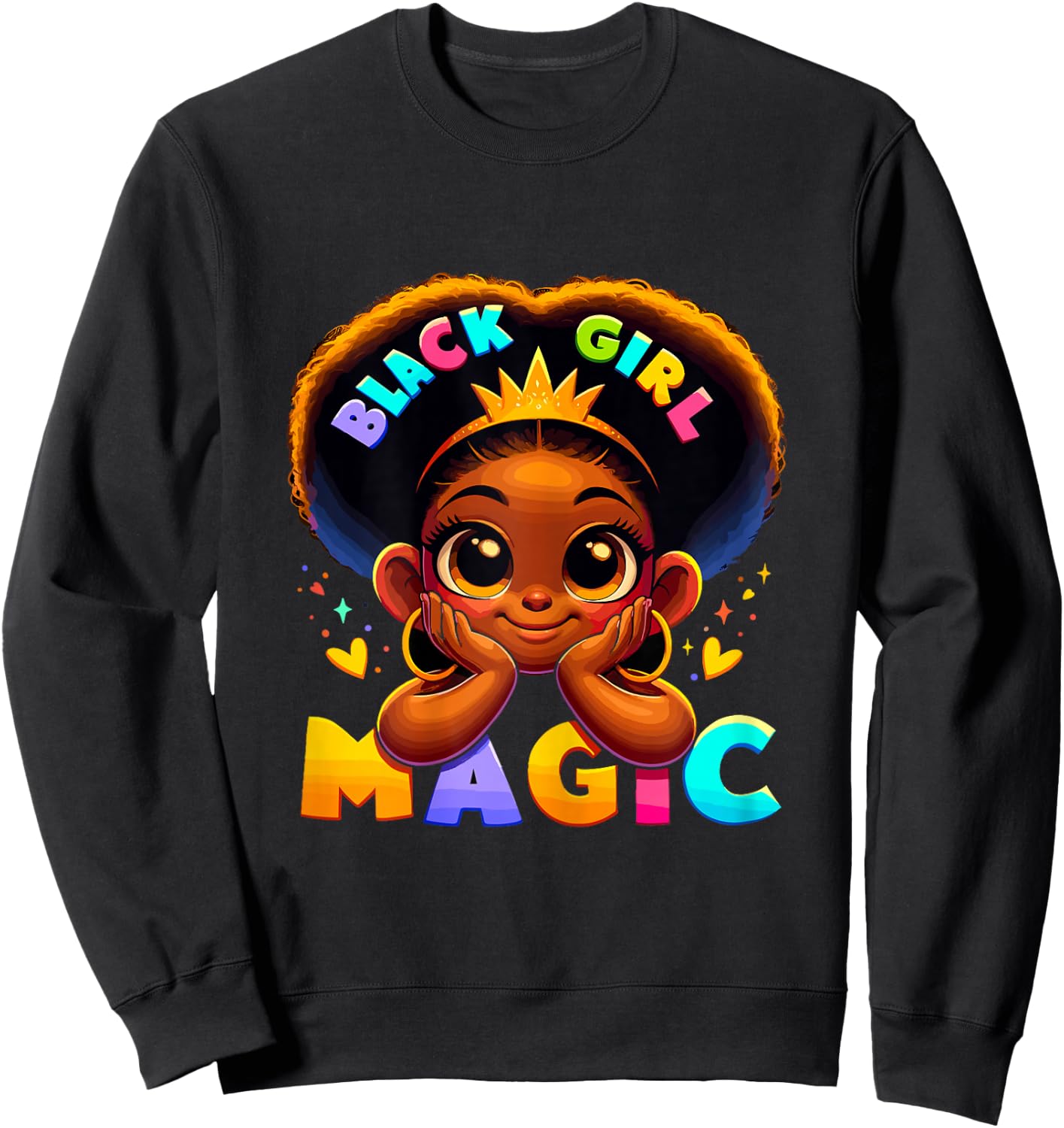 Black Girl Magic Melanin Poppin Toddler Juneteenth Sweatshirt - Sweatshirt | Black