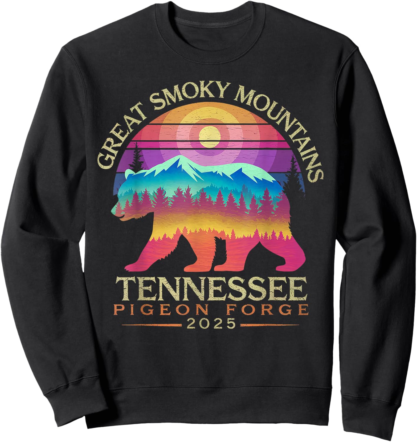 Tennessee Smoky Mountains Family Vacation 2025 Pigeon Forge Sweatshirt - Sweatshirt | Black