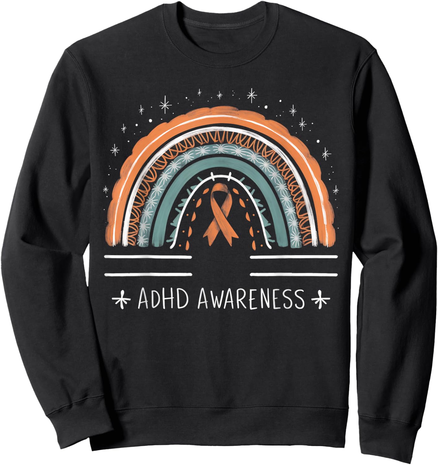 Orange Leopard Rainbow for ADHD Neurodiversity Awareness Sweatshirt - Sweatshirt | Black