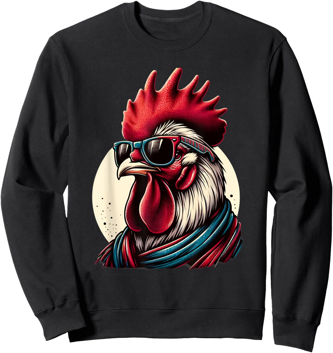 Rooster Wearing Sunglasses Retro chicken kids Sweatshirt - Sweatshirt | Black