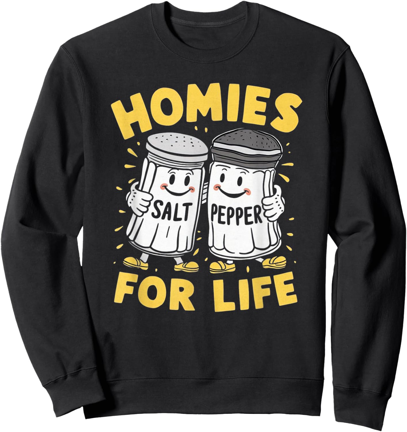 Homies For Life Salt And Pepper Sweatshirt - Sweatshirt | Black