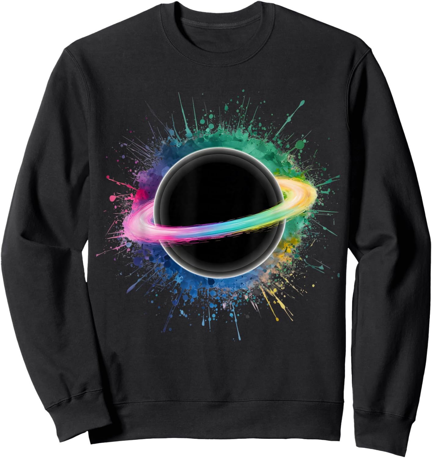 Astrophysics Men Woman Colorful Watercolor Black Hole Sweatshirt - Sweatshirt | Black