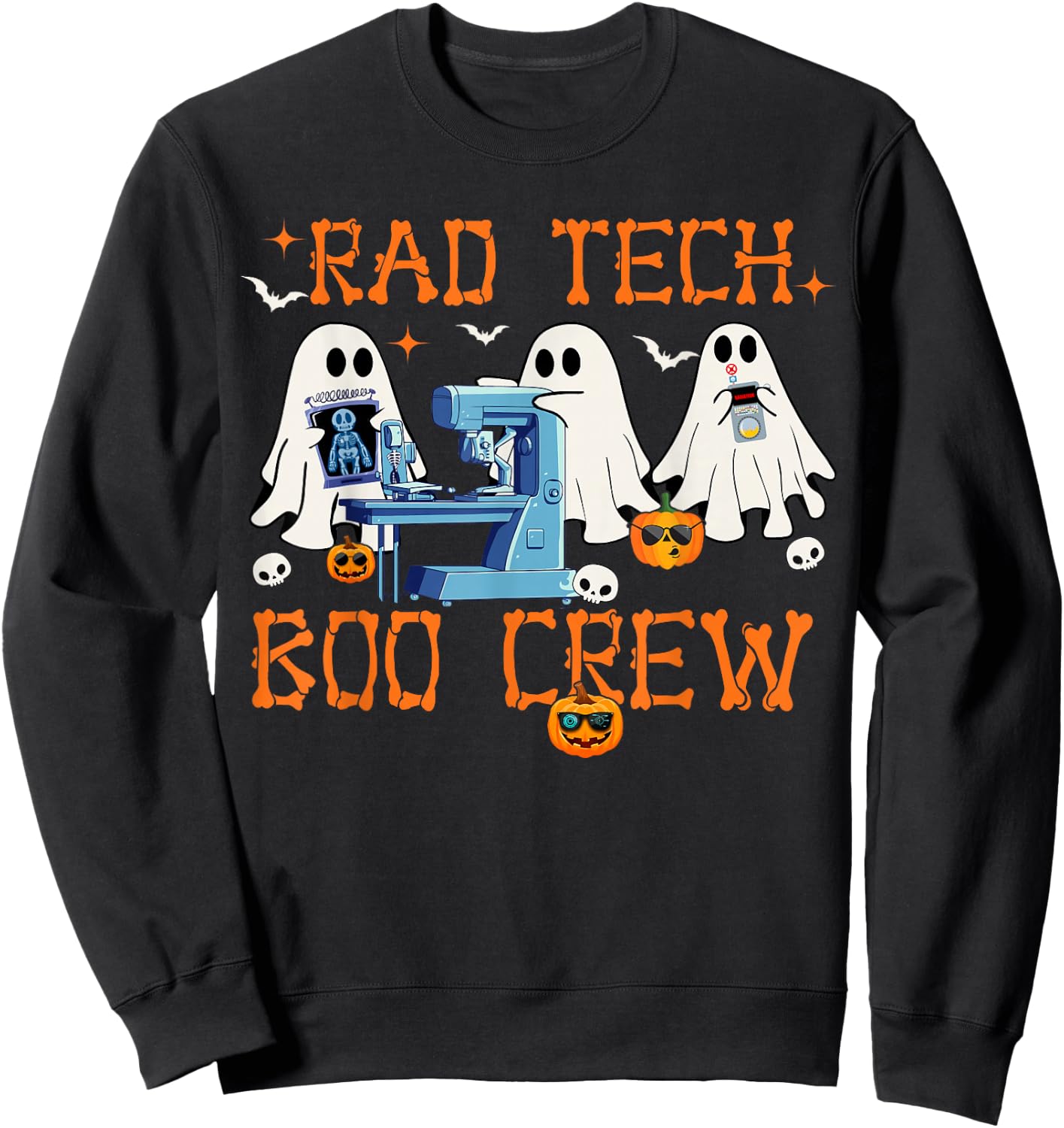 Radiology Department Rad Tech Boo Crew Halloween Costumes Sweatshirt - Sweatshirt | Black
