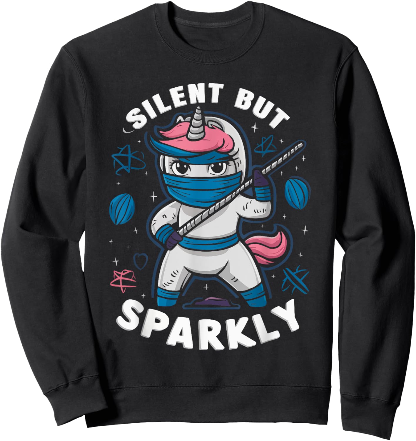 Ninjacorn Unicorn Lover Shuriken Kunai Shinobi Ninja Sweatshirt - Sweatshirt | Black