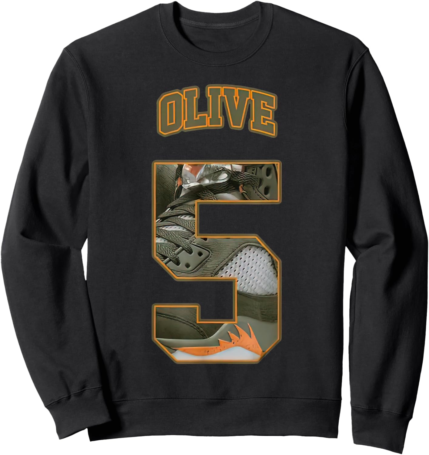 Number 5 Olive 5s Loser Lover Matching Retro Sweatshirt - Sweatshirt | Black