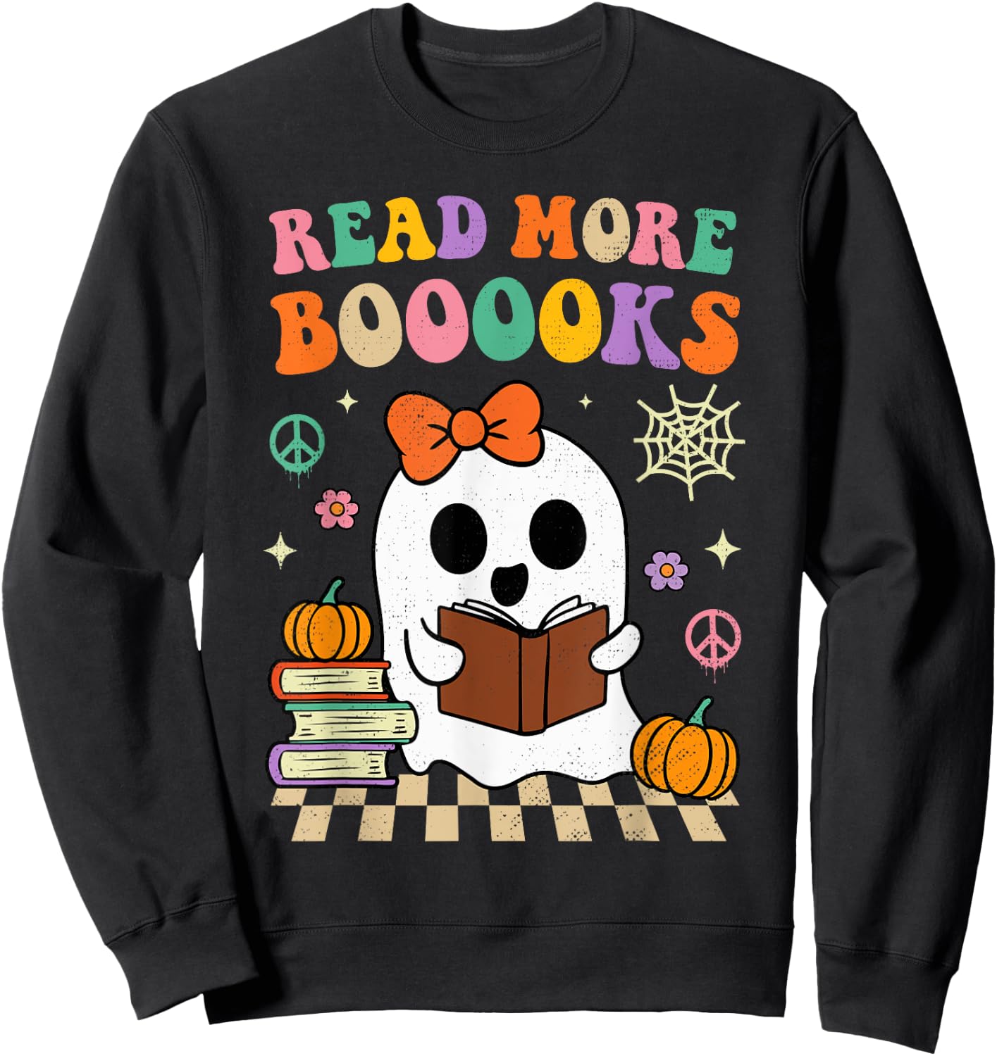 Groovy Read More Books Halloween Costume Girls Kids Toddler Sweatshirt - Sweatshirt | Black