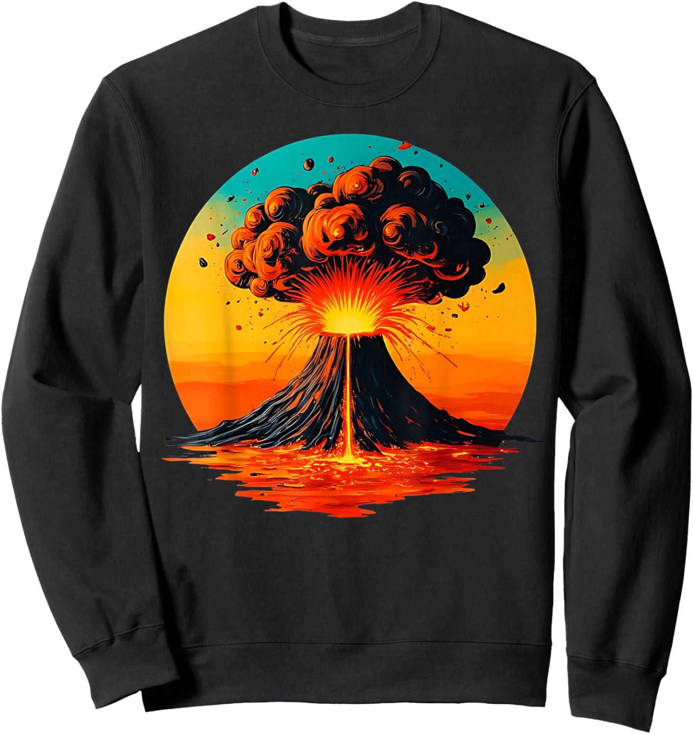 Cool erupting volcano costume for Boys and Girls Women Men Sweatshirt - Sweatshirt | Black