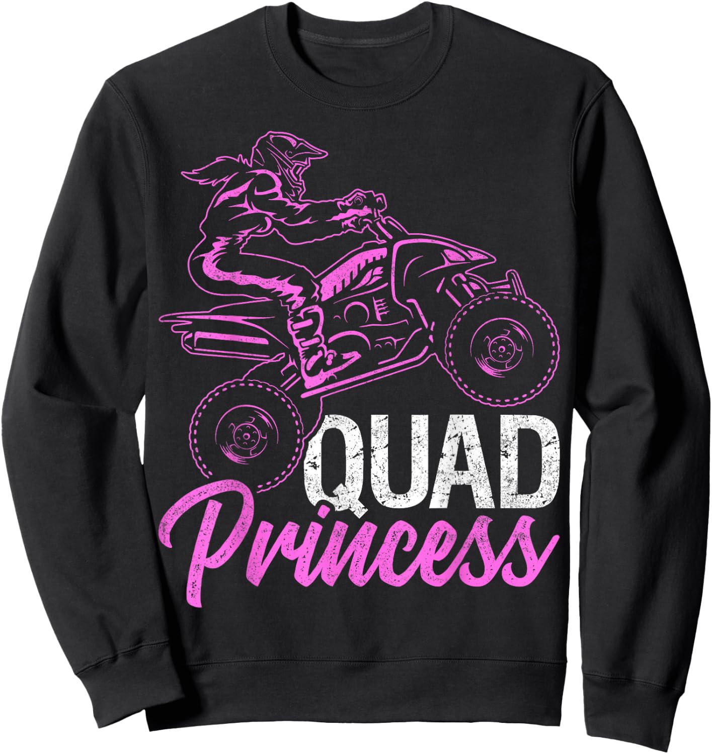 ATV 4 Wheeler Quad Princess Quad Offroad Mud MX Girls Gift Sweatshirt - Sweatshirt | Black