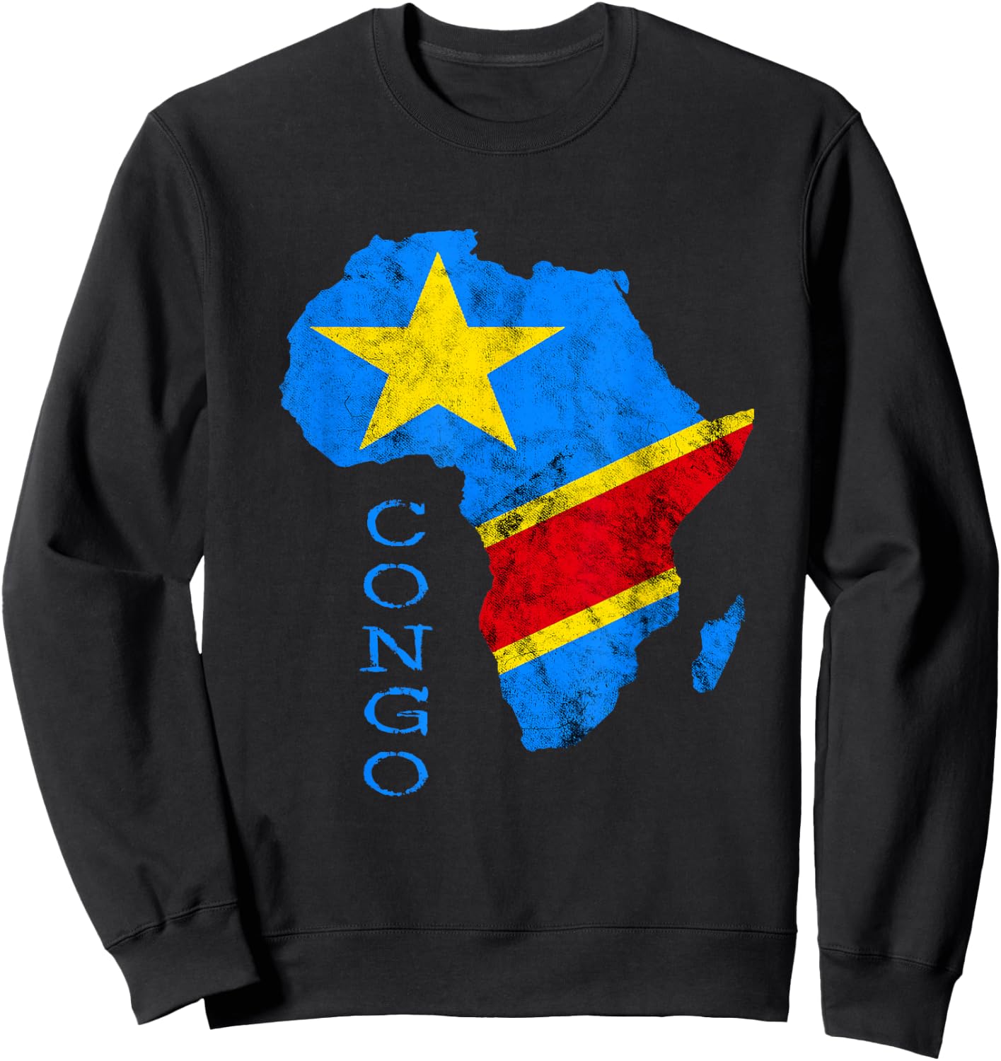 Congo Africa Map Outline Congolese Flag Congo Travel Sweatshirt - Sweatshirt | Black