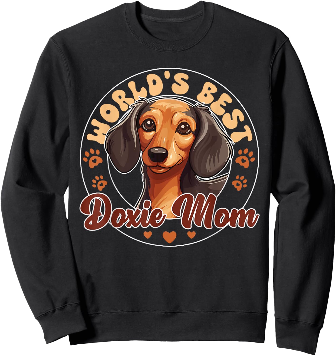 Dachshund Dog World's Best Doxie Mom Men Women Kids Sweatshirt - Sweatshirt | Black