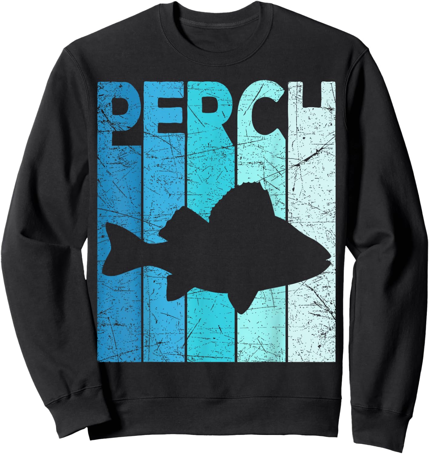 Perch Vintage Seafood Fisherman Retro Perch Fishing Sweatshirt - Sweatshirt | Black