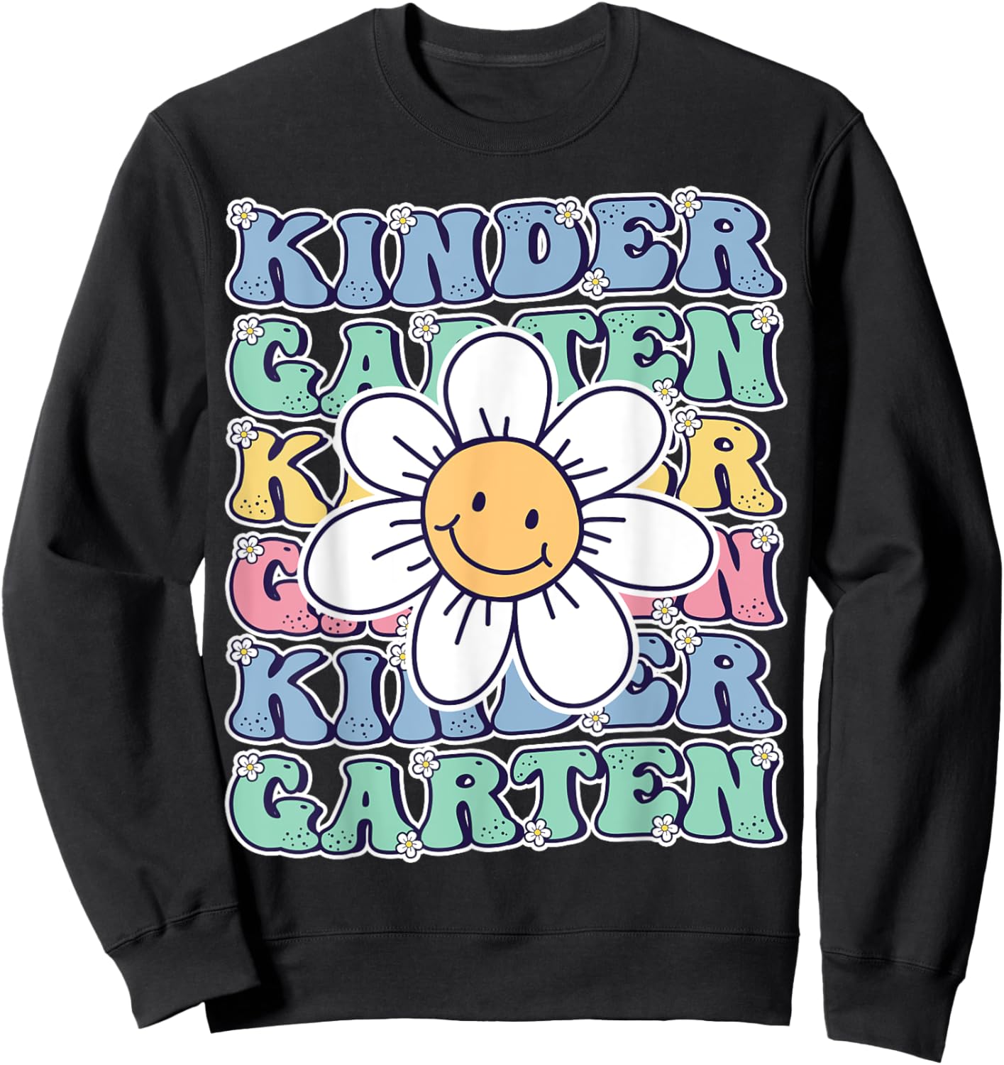 Groovy Kindergarten Back To School First Day of Kindergarten Sweatshirt - Sweatshirt | Black
