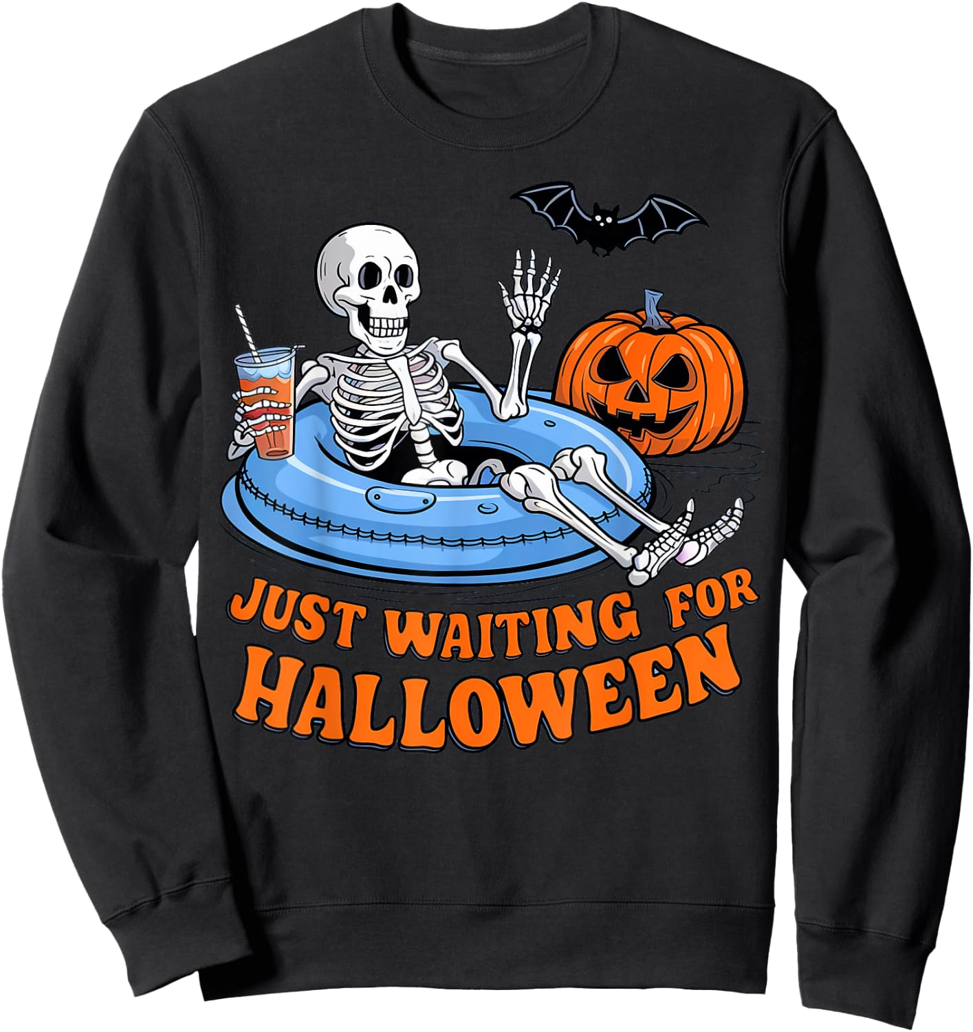 Halloween Skeleton Spooky Summer Gifts Women Kids Sweatshirt - Sweatshirt | Black