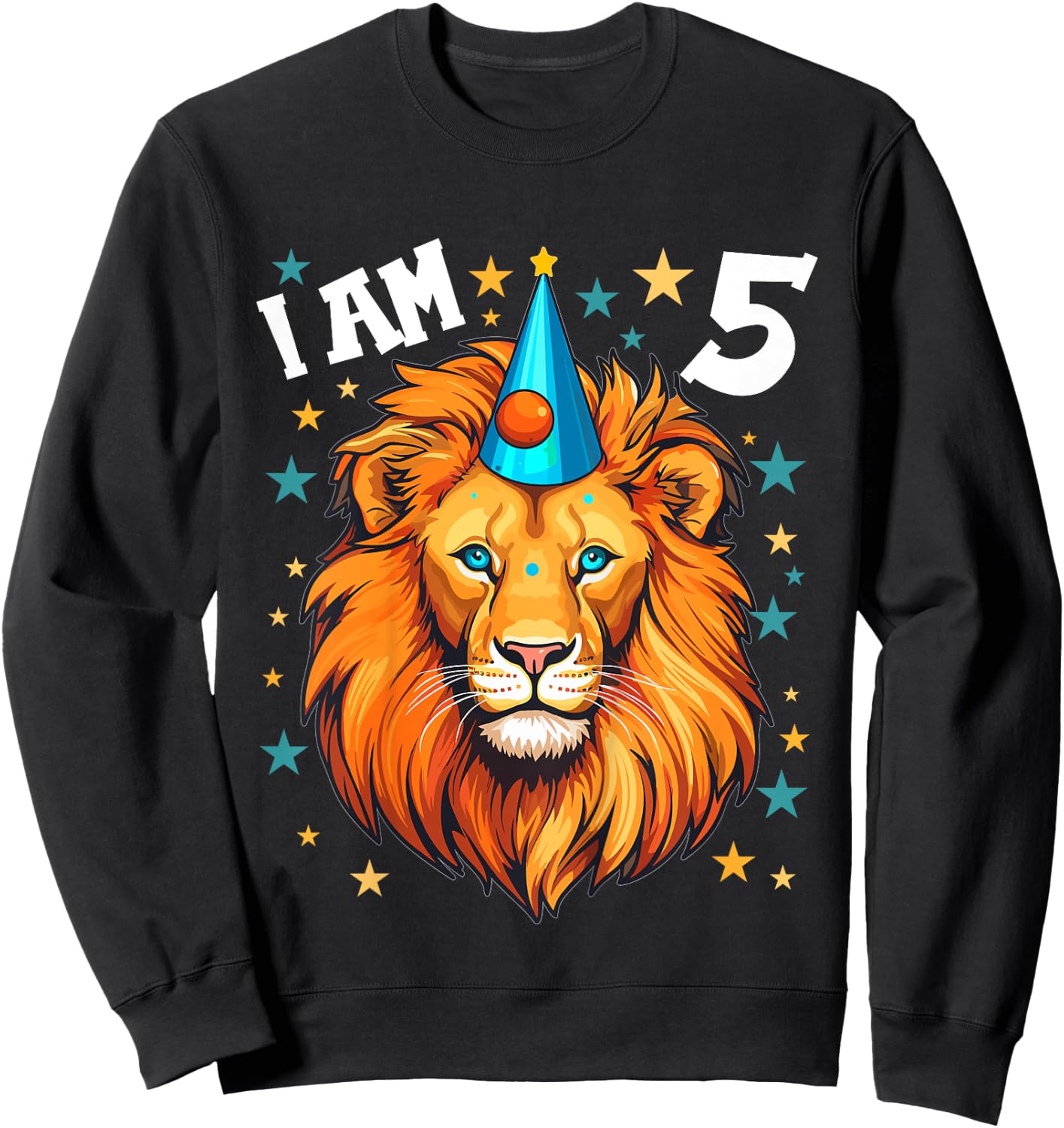 5 Years old Boy and Girl Lions 5th birthday Lion Sweatshirt - Sweatshirt | Black