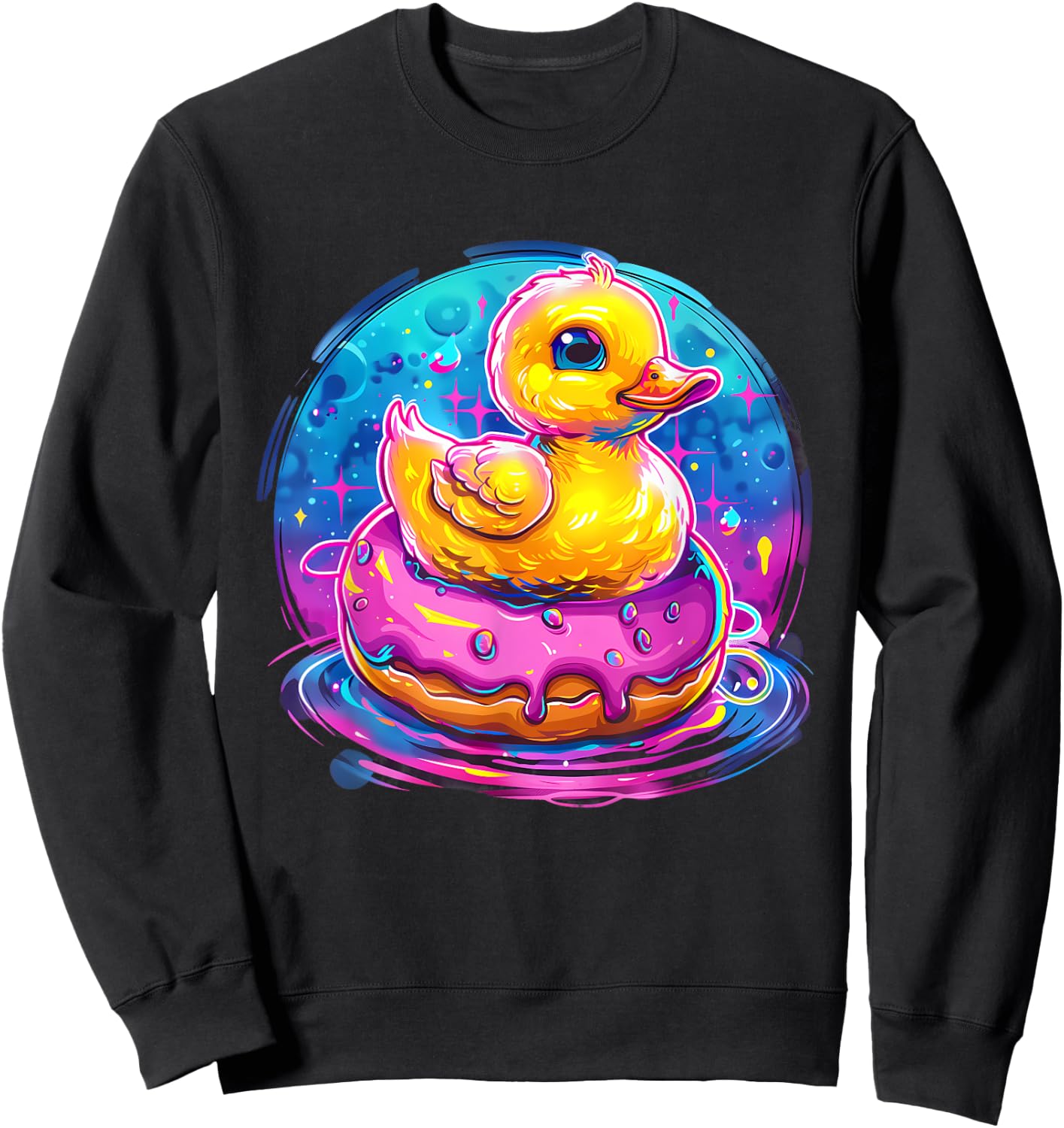 Rubber Duck Rubber Duckling Duck Lover Rubber Duckie Donut Sweatshirt - Sweatshirt | Black