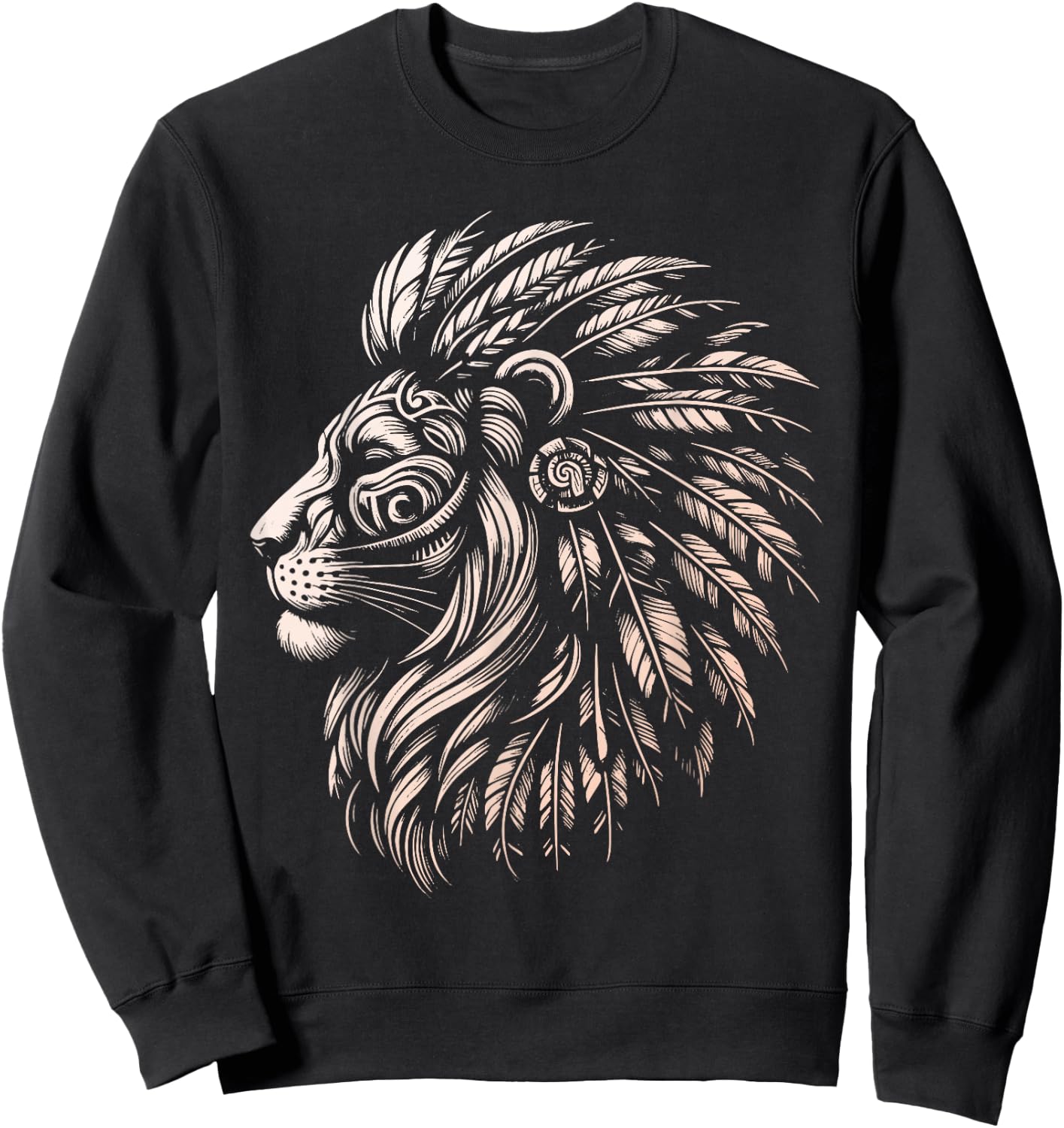 Native American Indian Day Pride Indigenous Cherokee Lion Sweatshirt - Sweatshirt | Black