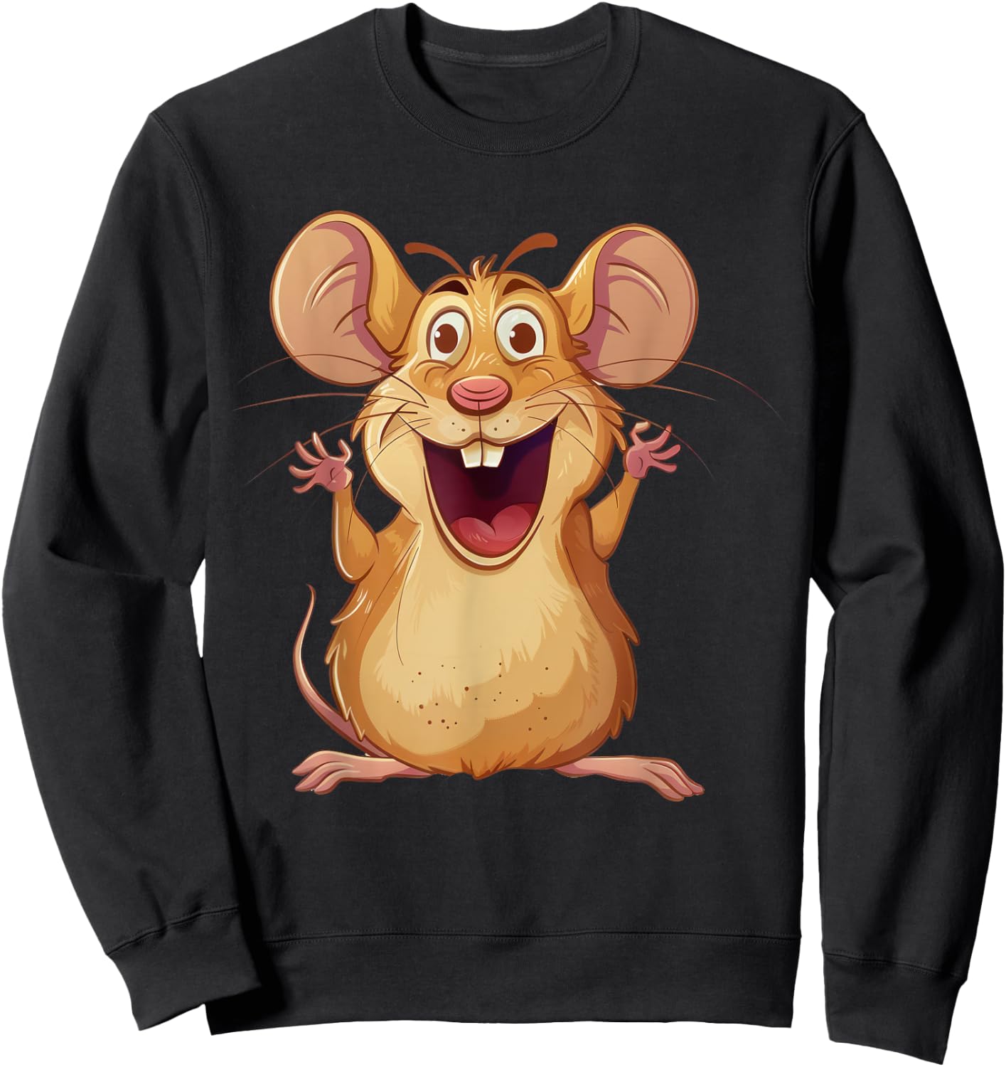 Field mouse in cartoon artwork | Field mouse & rodent Sweatshirt - Sweatshirt | Black