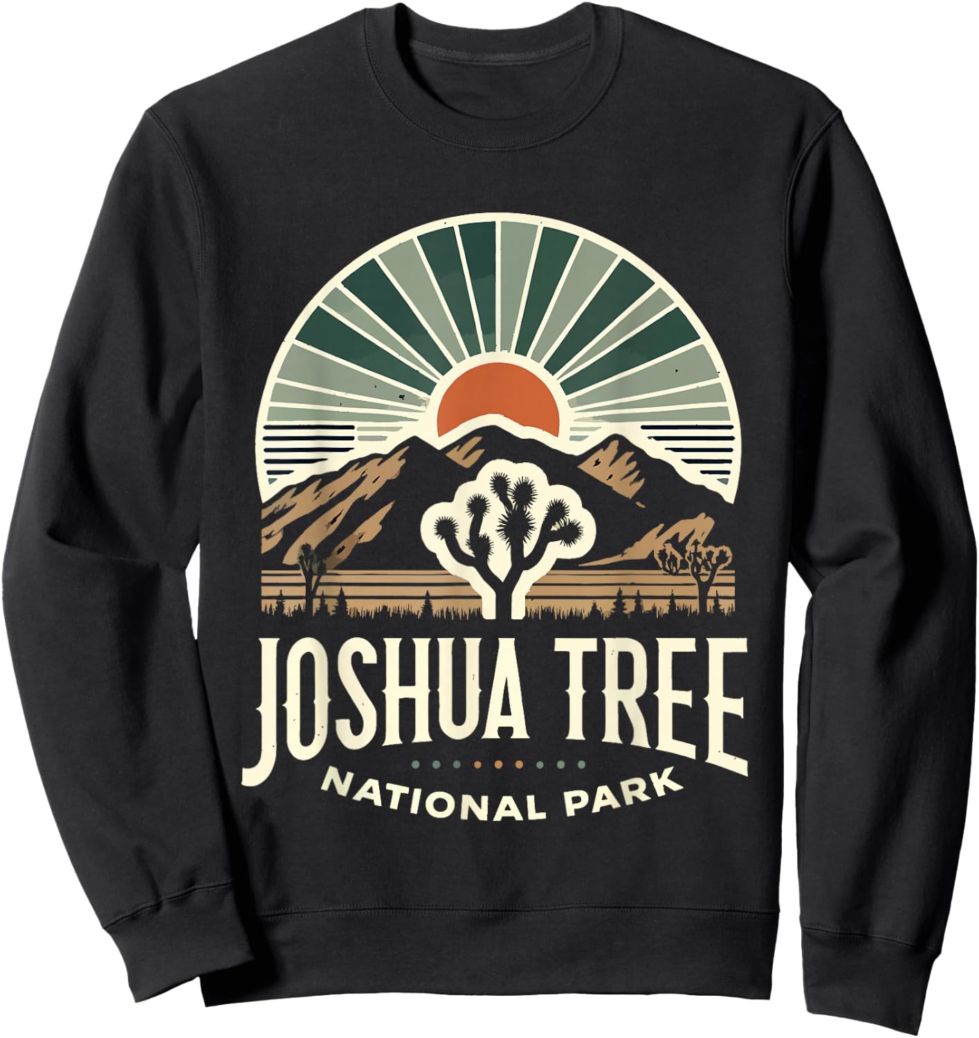 Joshua Tree National Park Vintage Hiking Camping Outdoors Sweatshirt - Sweatshirt | Black