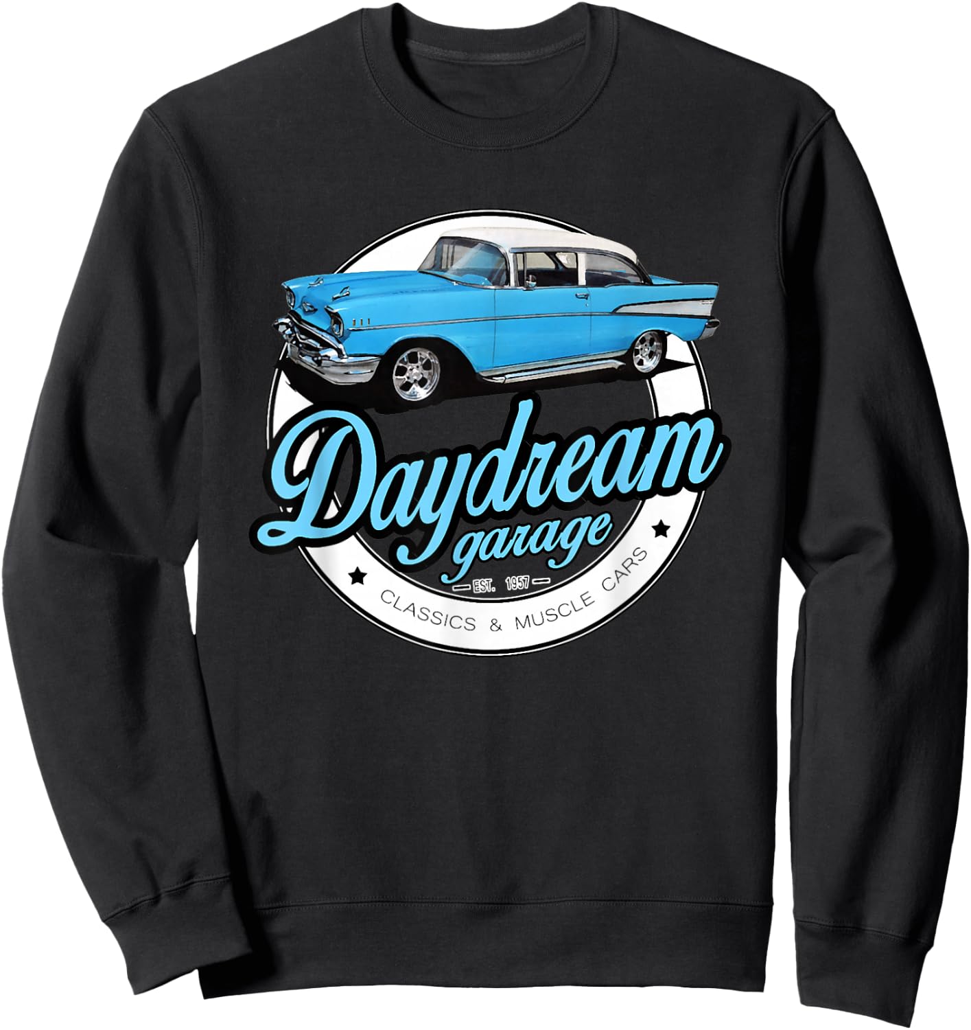 1957 57 Chevys Truck Vintage Cars Bel Air Garage Sweatshirt - Sweatshirt | Black