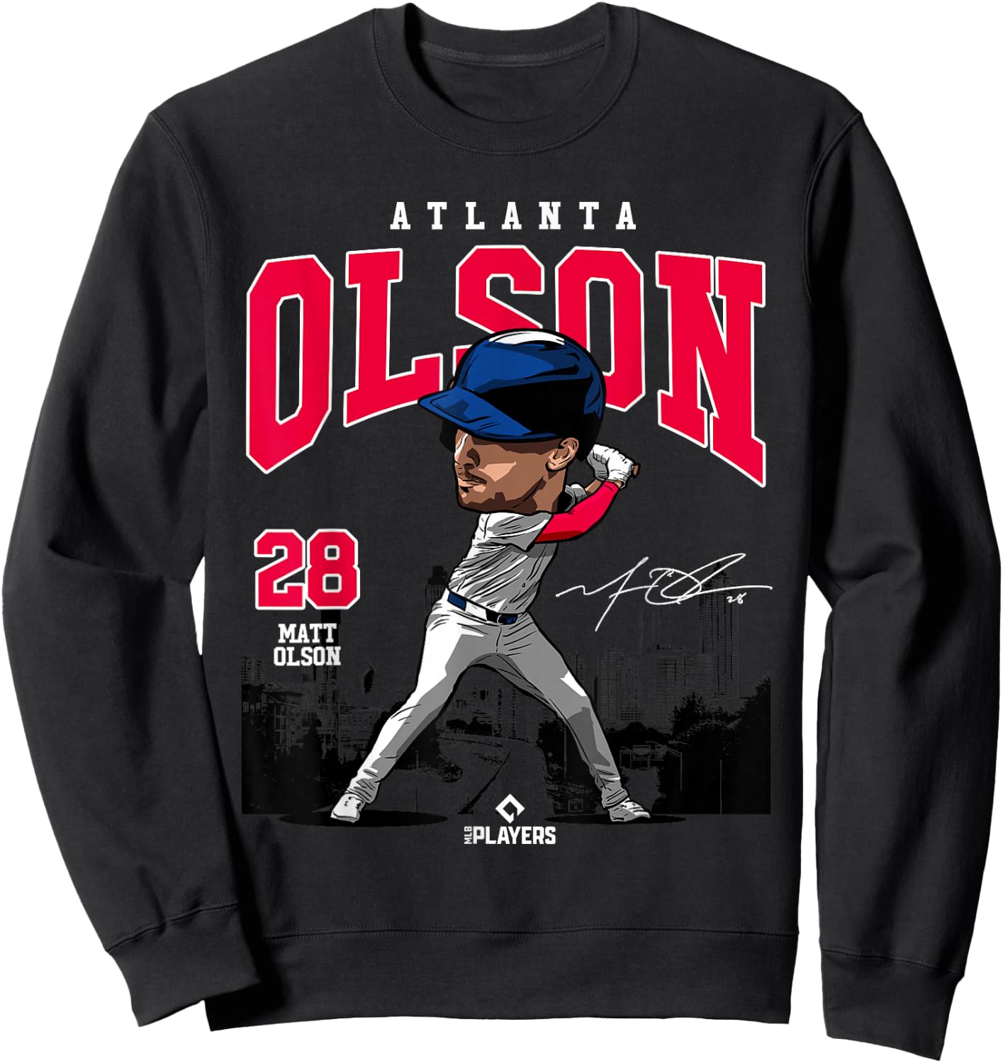 Matt Olson | Atlanta Baseball MLB Players | MLBOLS4027 Sweatshirt - Sweatshirt | Black