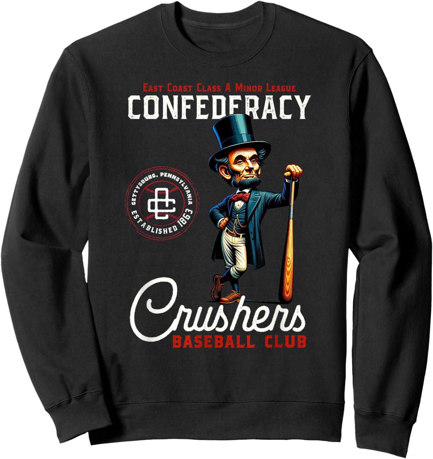 Confederacy Crushers Retro Minor League Baseball Team Sweatshirt - Sweatshirt | Black