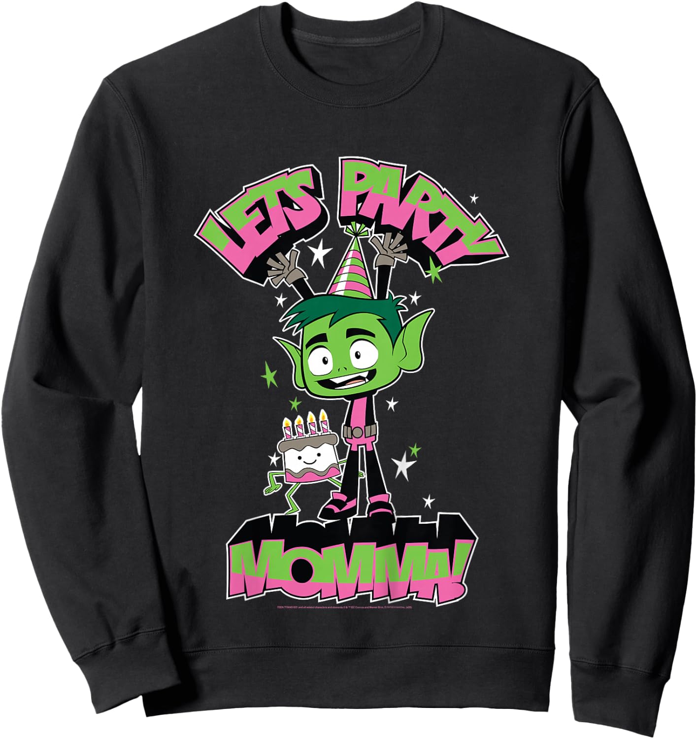 Kids DC Comics Teen Titans Go! Beast Boy Let's Party Momma Sweatshirt - Sweatshirt | Black