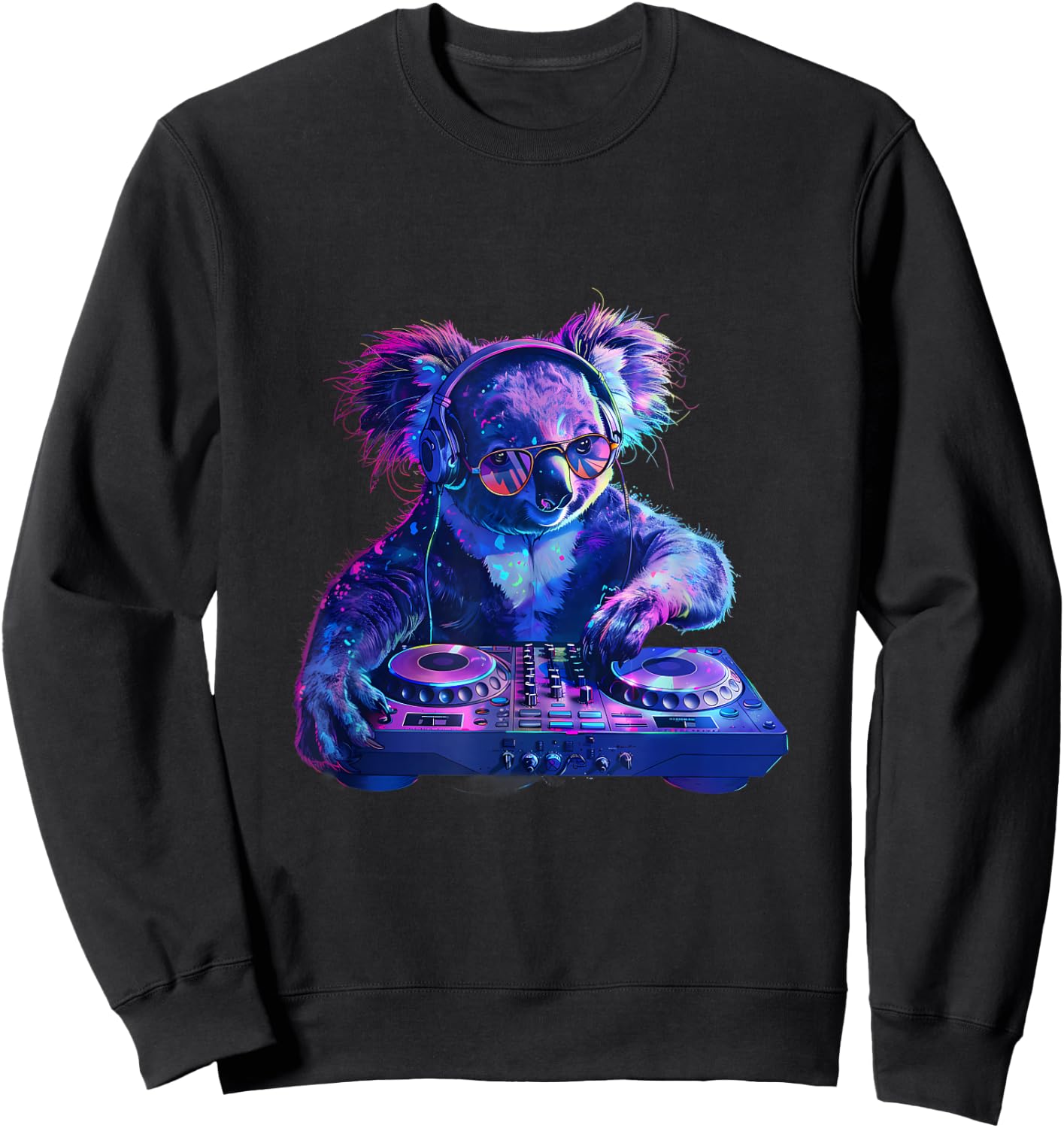 Koala DJ House Techno Dance Music Turntable DJ Koala Bear Sweatshirt - Sweatshirt | Black