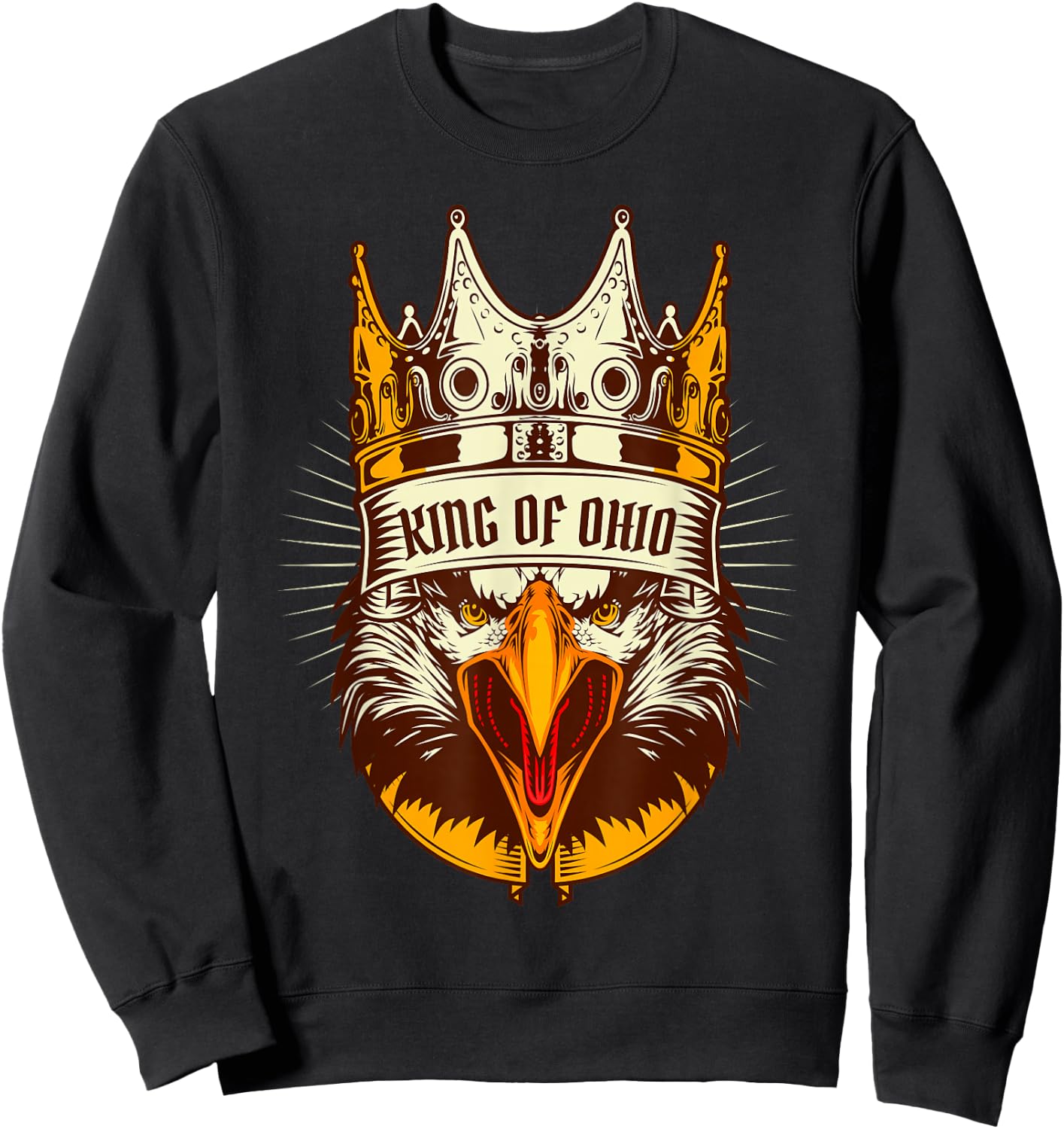 King Of Ohio Ironic Meme Brainrot Trendy Rizz Quote Sweatshirt - Sweatshirt | Black
