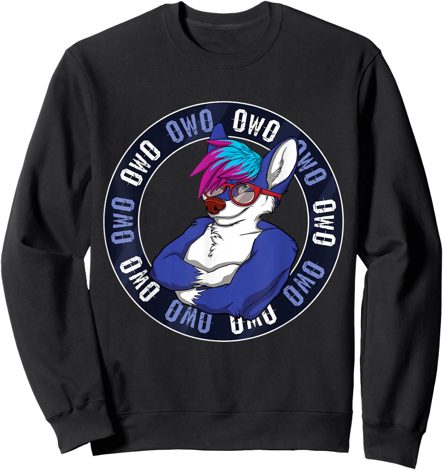 Furry OwO Furry Ear Furry Person Fox Cosplay Sweatshirt - Sweatshirt | Black