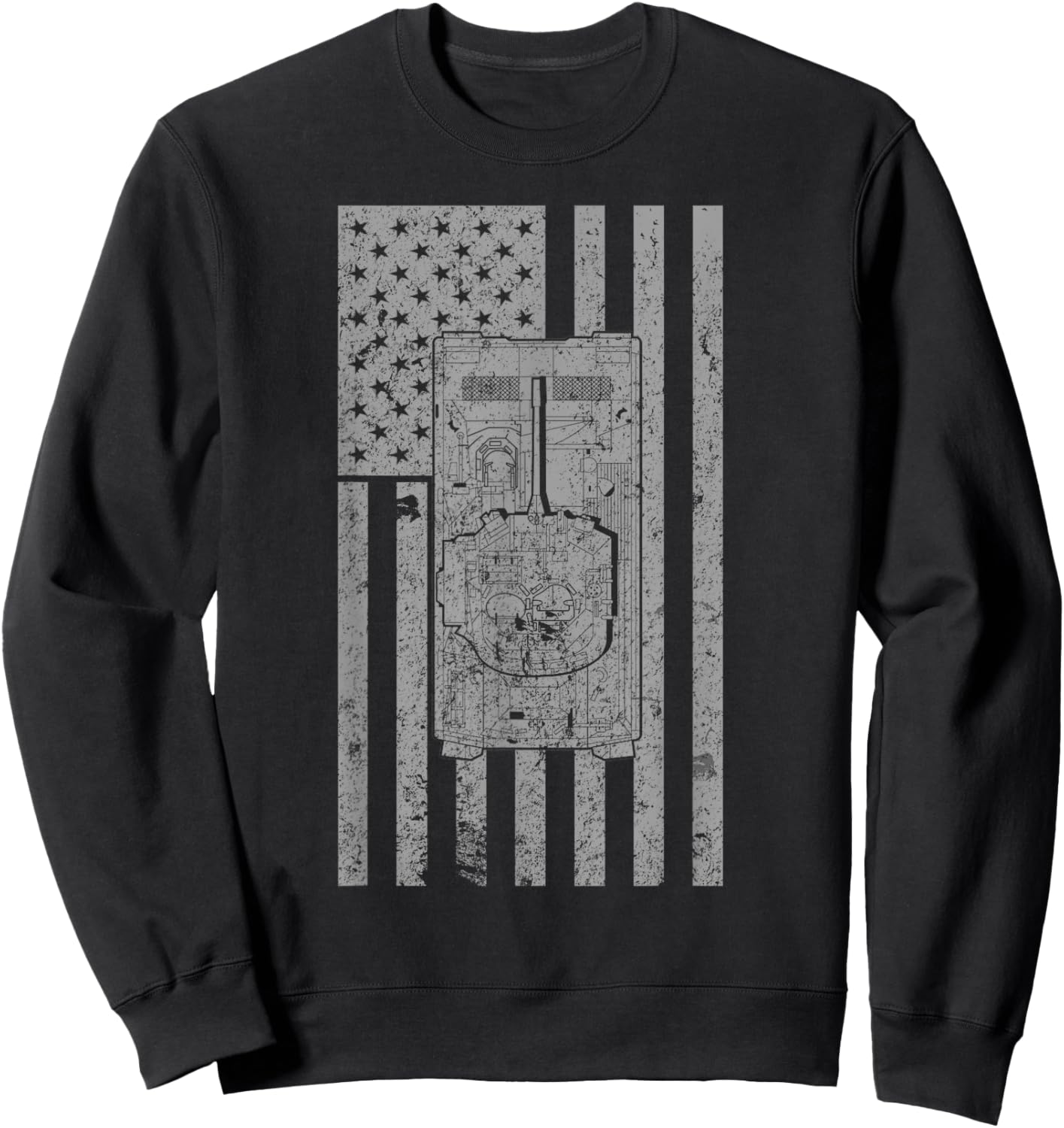 M2 Bradley IFV US Military tank Vintage Flag Sweatshirt - Sweatshirt | Black