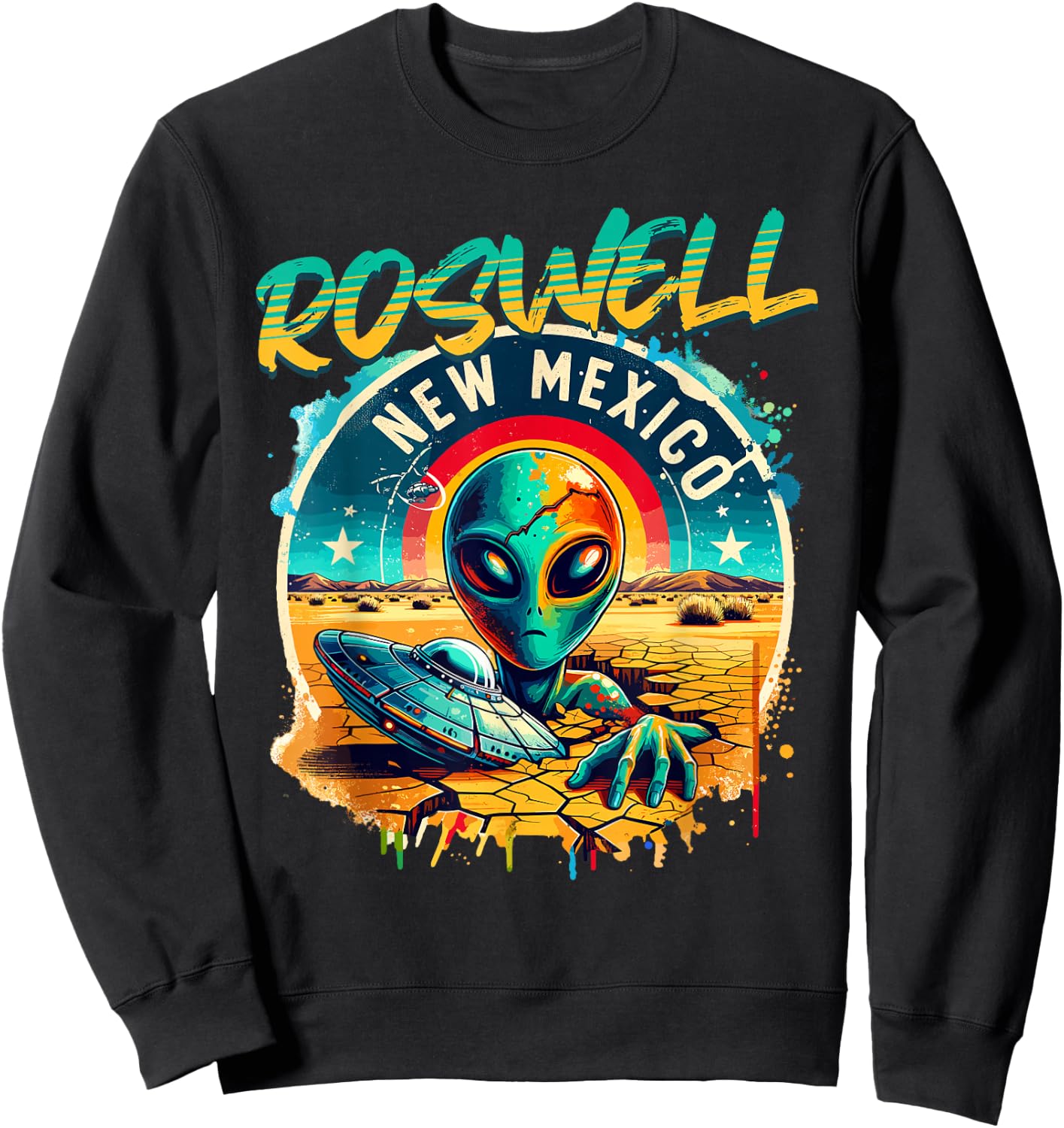 Roswell New Mexico Alien UFO Sweatshirt - Sweatshirt | Black