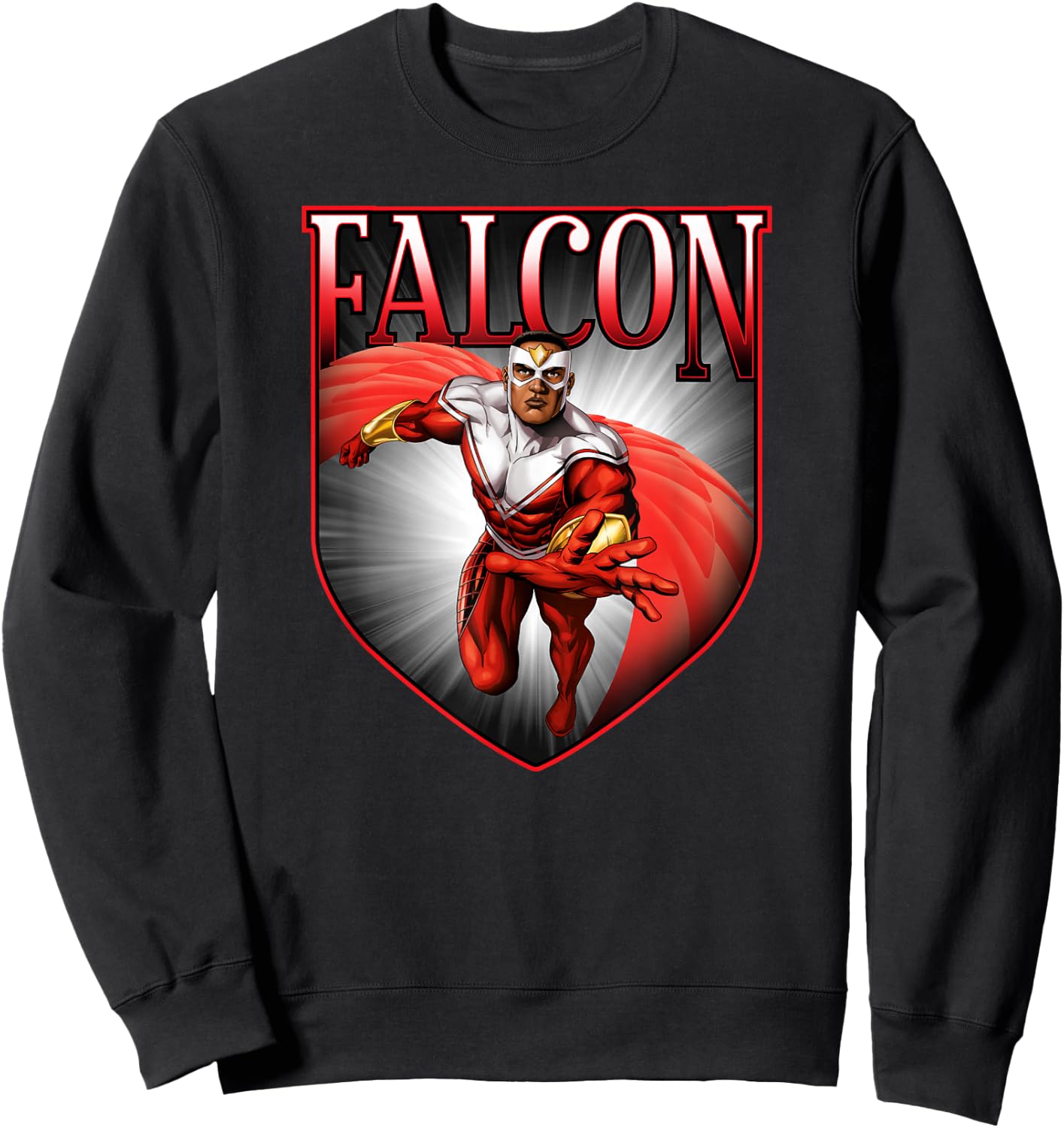 Marvel Avengers Falcon Graphic Comic Color Badge Sweatshirt - Sweatshirt | Black