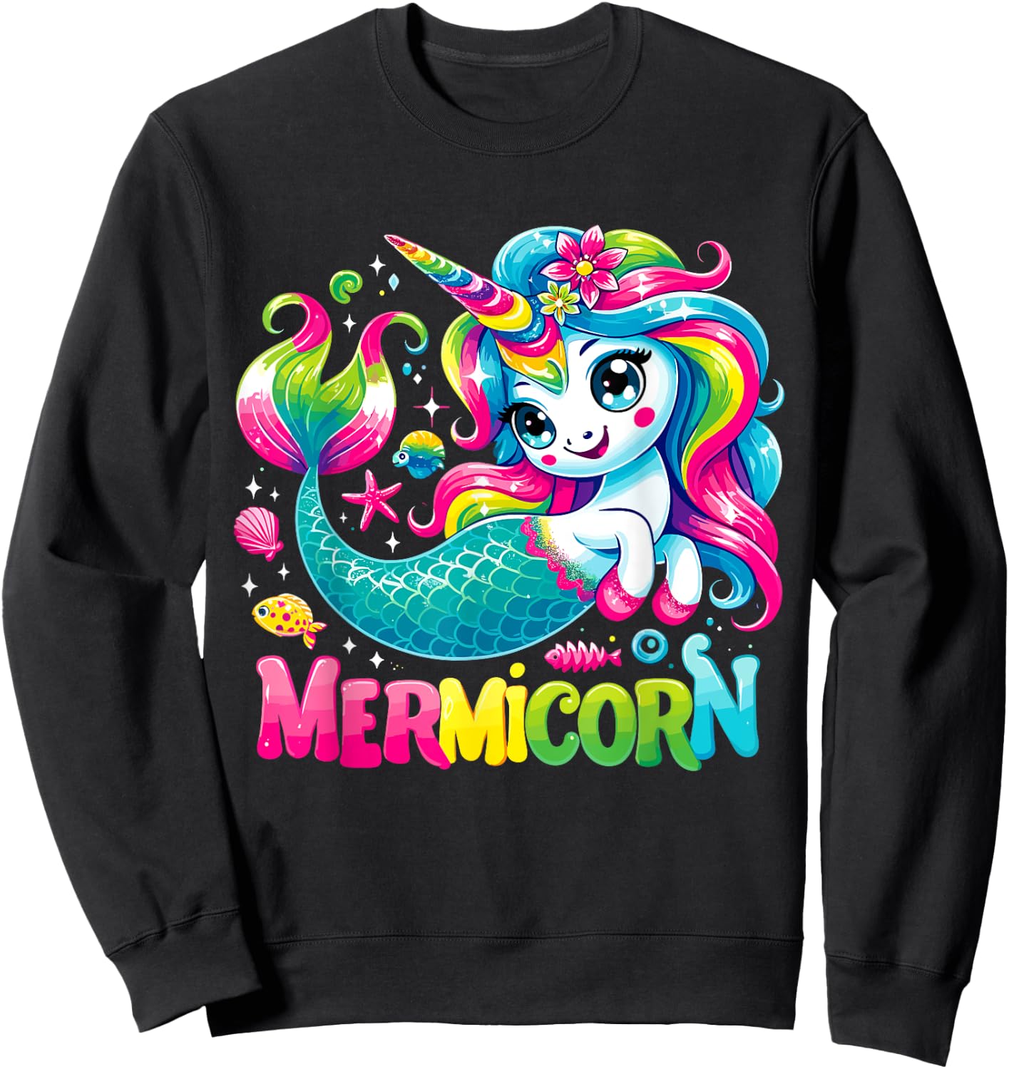 Unicorn Mermaid Mermicorn Sweatshirt - Sweatshirt | Black