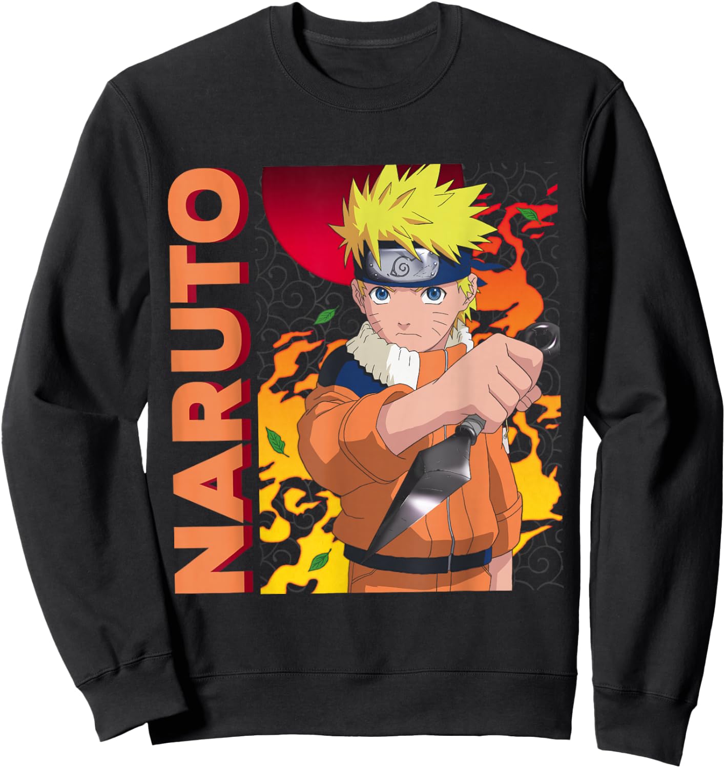 Naruto Main Character On Elemental Background Sweatshirt - Sweatshirt | Black